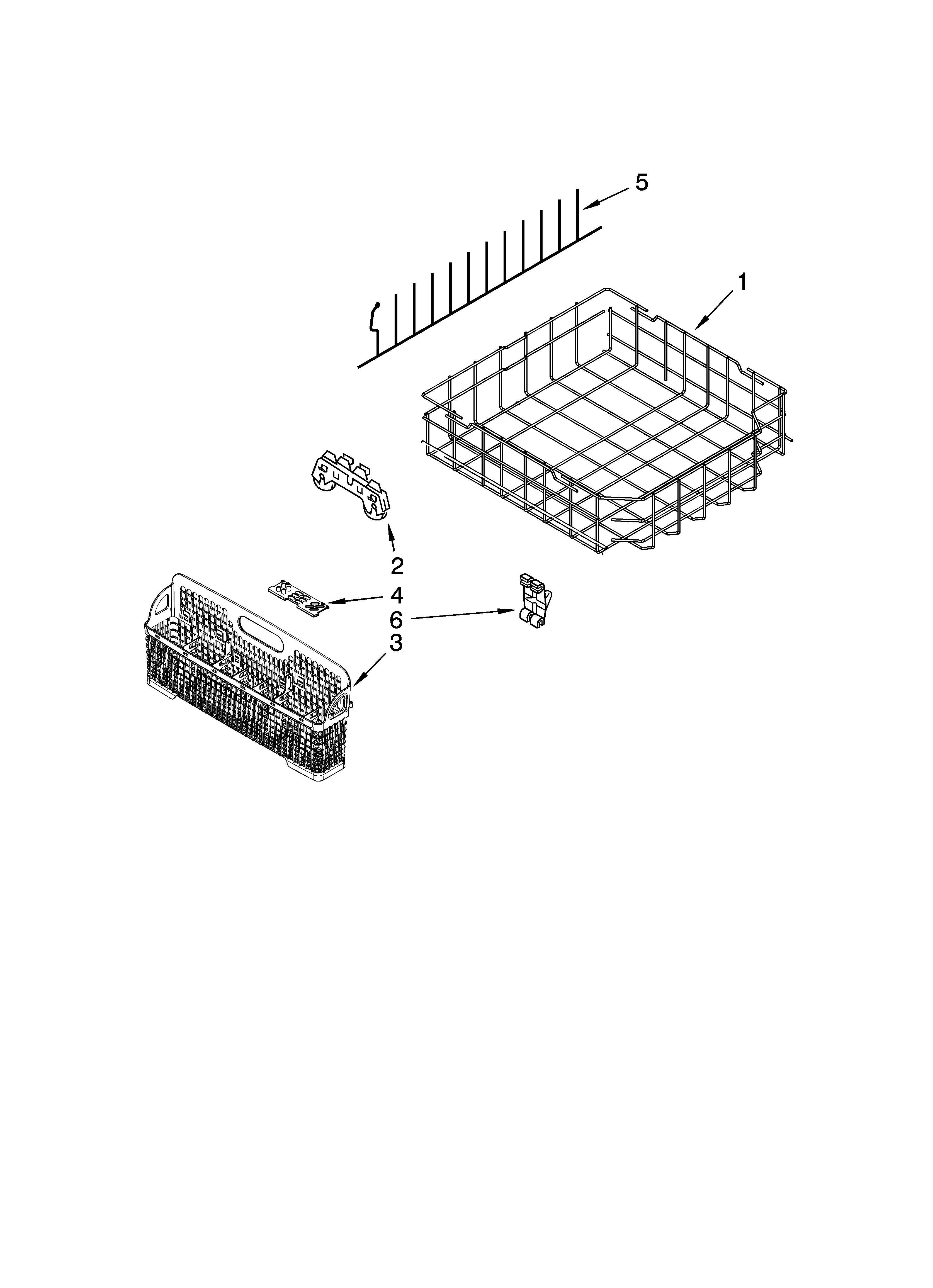 KitchenAid KUDL03IVBL0 lower rack parts diagram