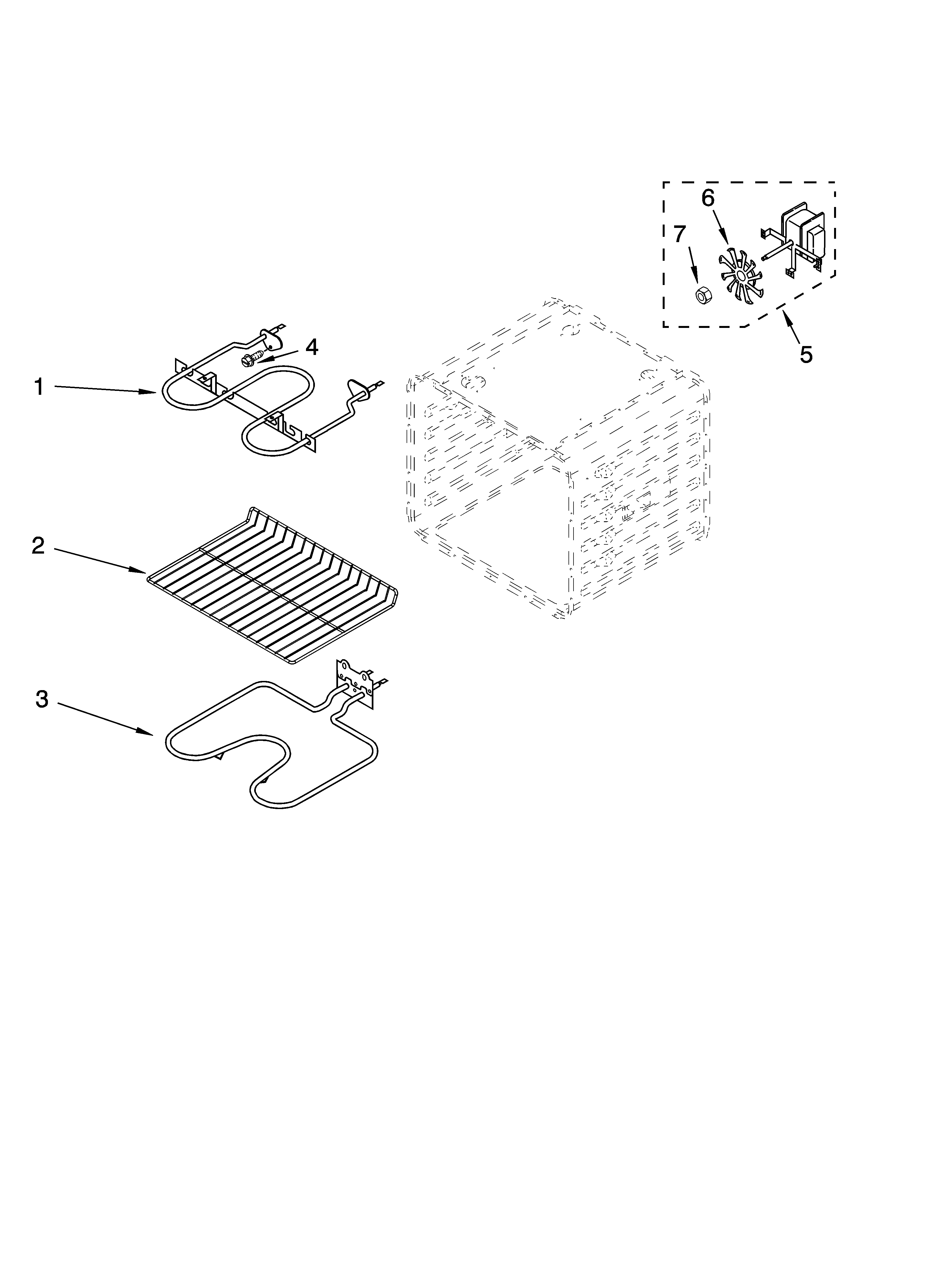 Whirlpool RBS277PVQ00 internal oven parts diagram