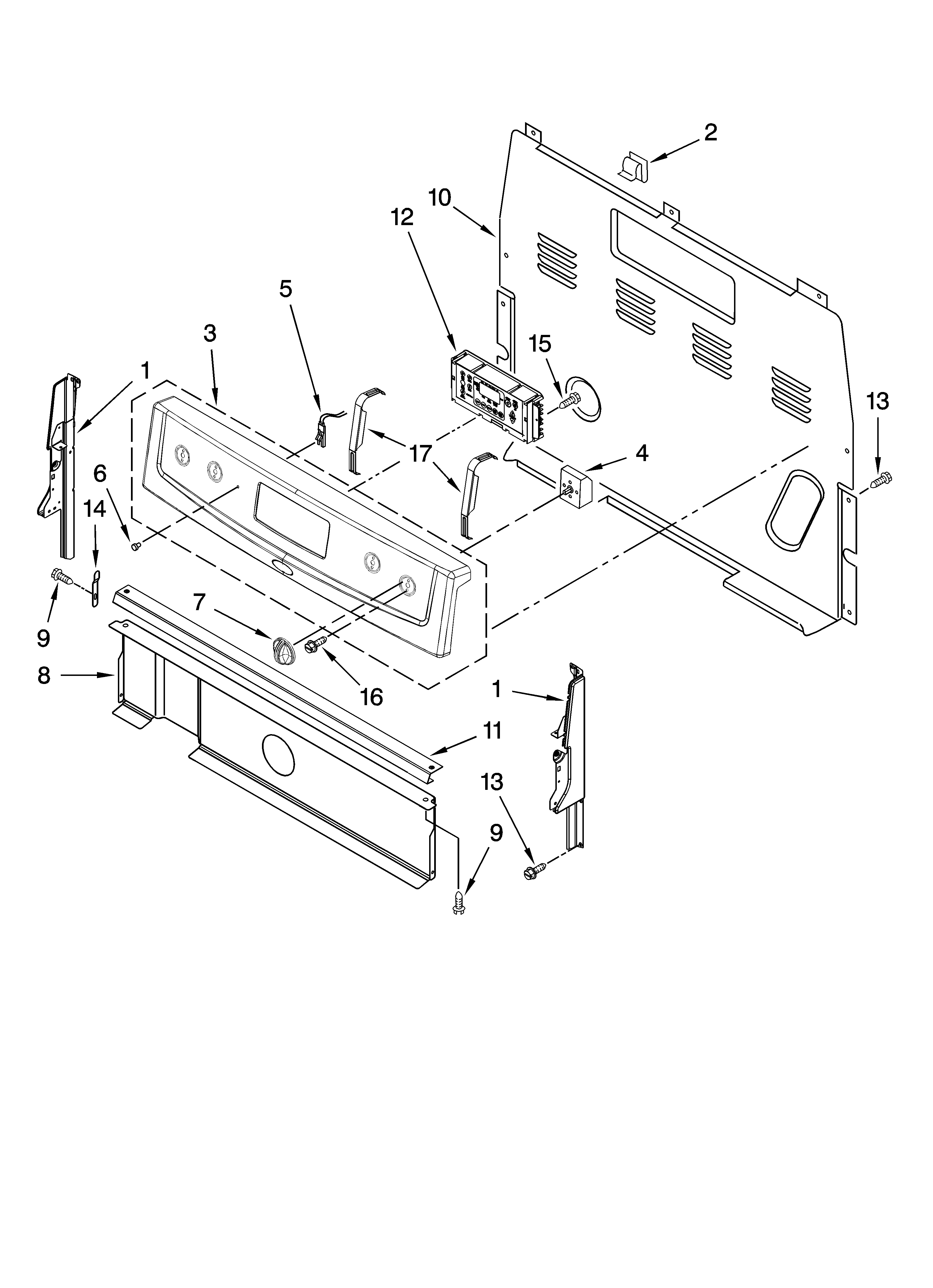 Estate TES326VD0 control panel parts diagram