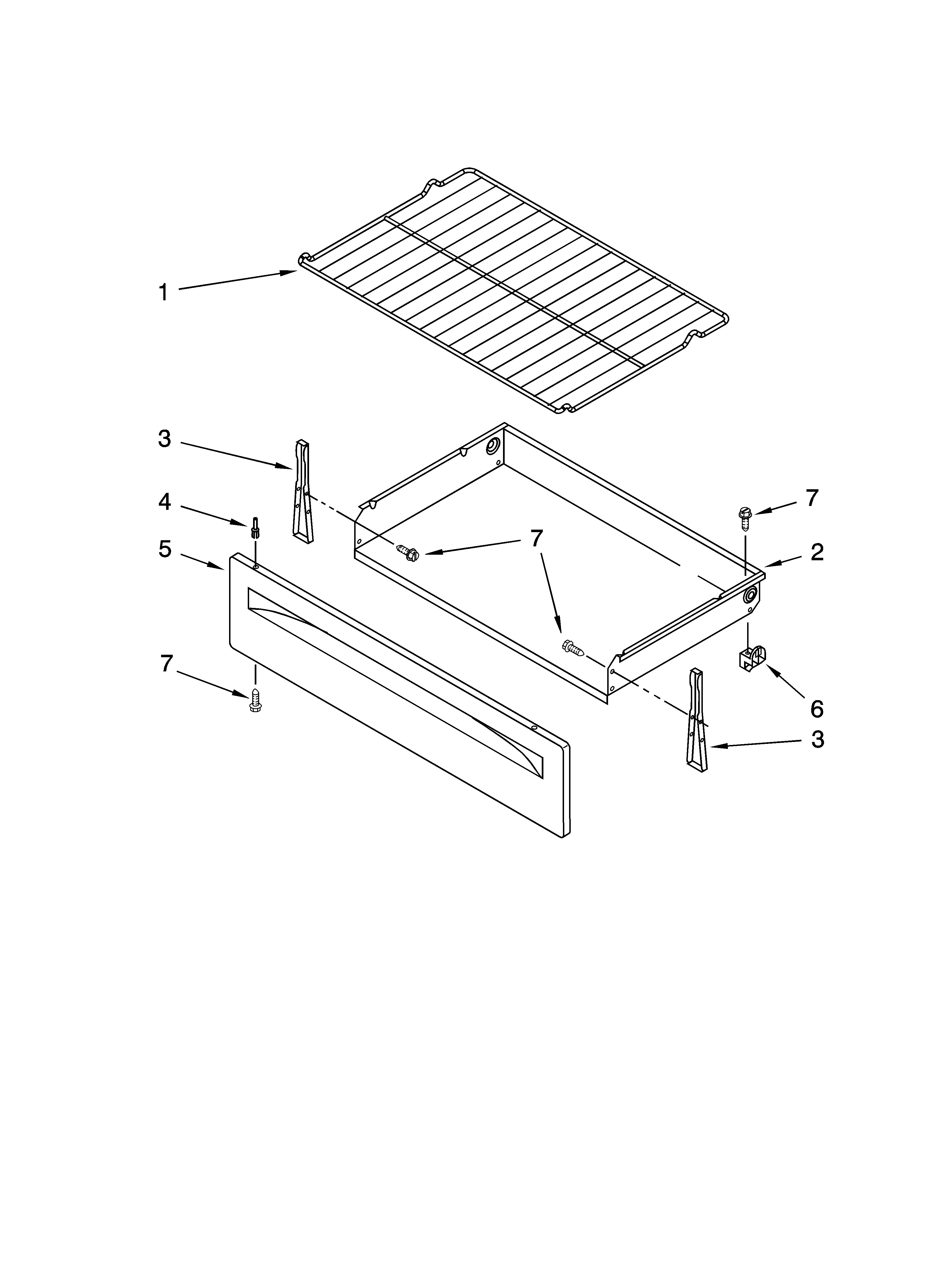 Estate TES326VD0 drawer & broiler parts diagram
