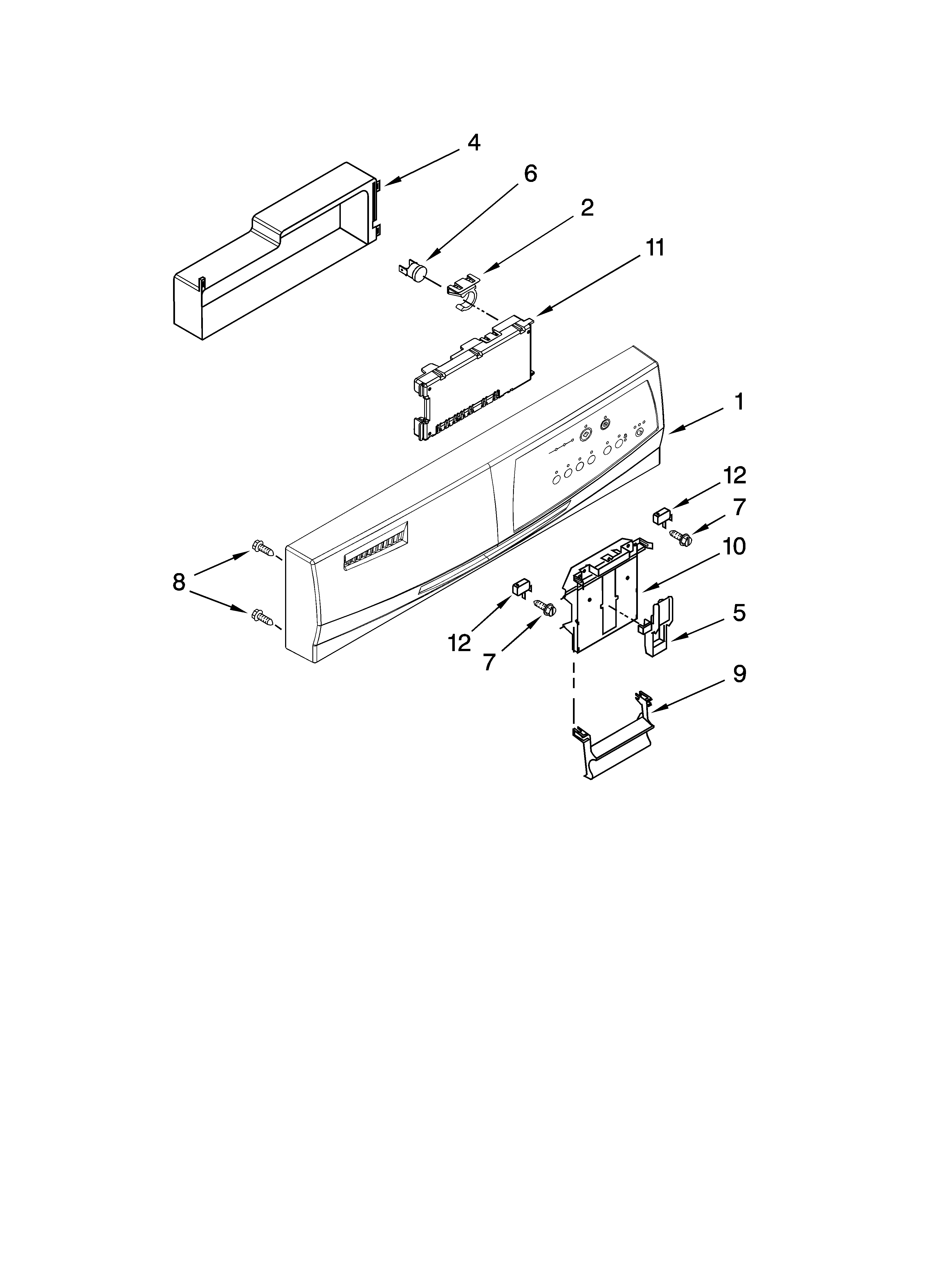 Estate TUD8750SD2 control panel parts diagram