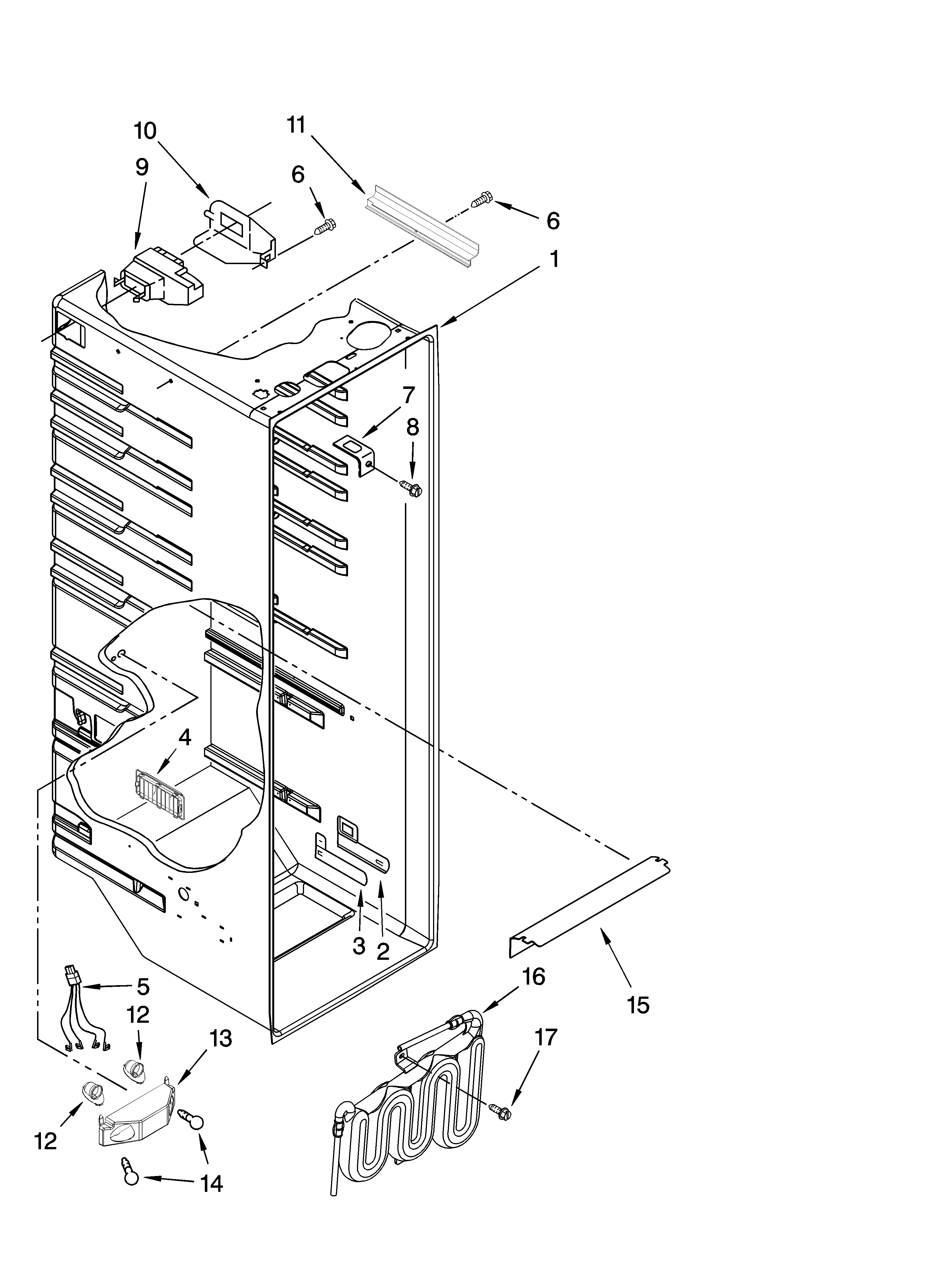 Whirlpool 6ED2FHGXVA00 refrigerator liner parts diagram