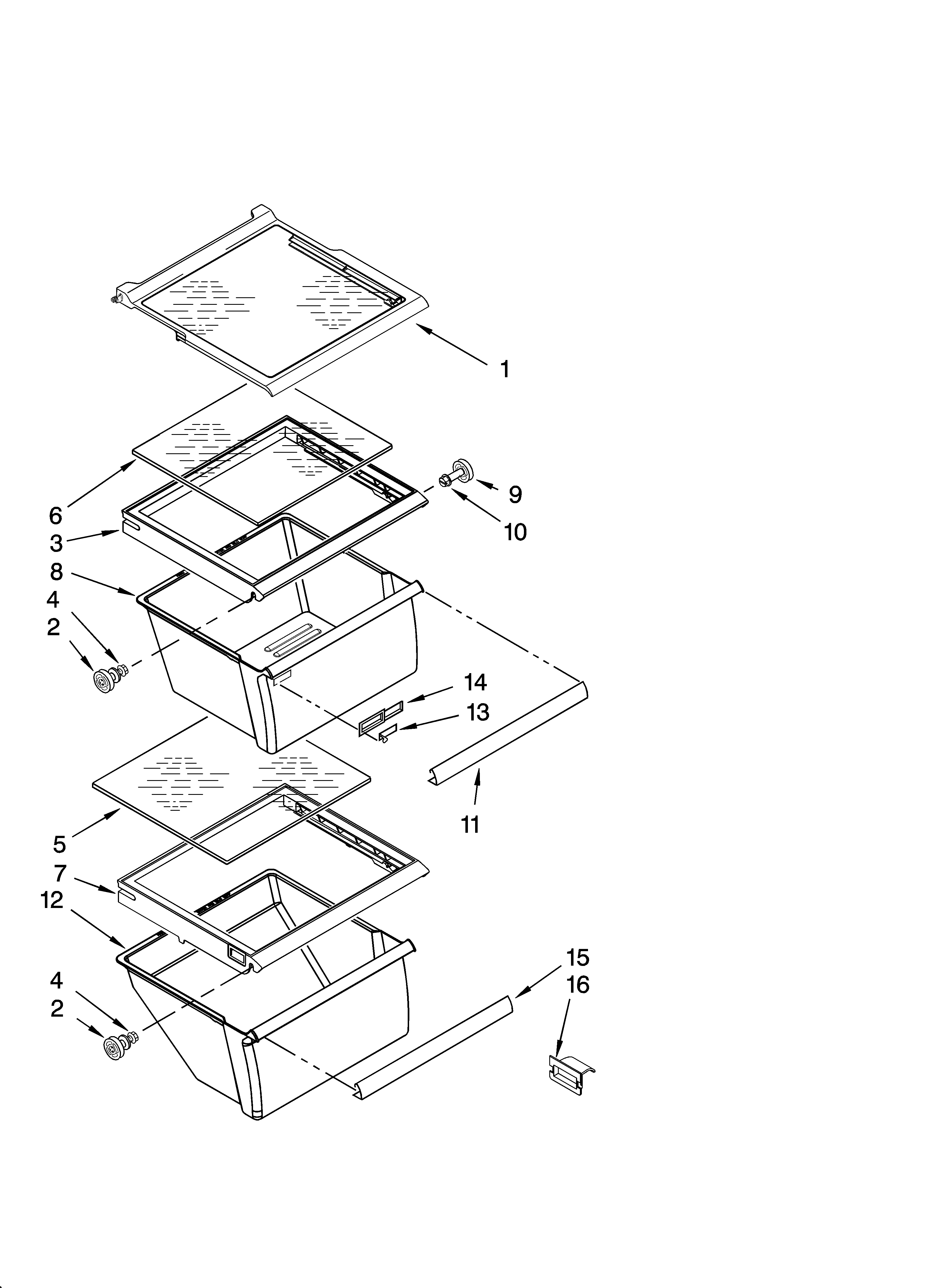 Whirlpool 6ED2FHGXVA00 refrigerator shelf parts diagram