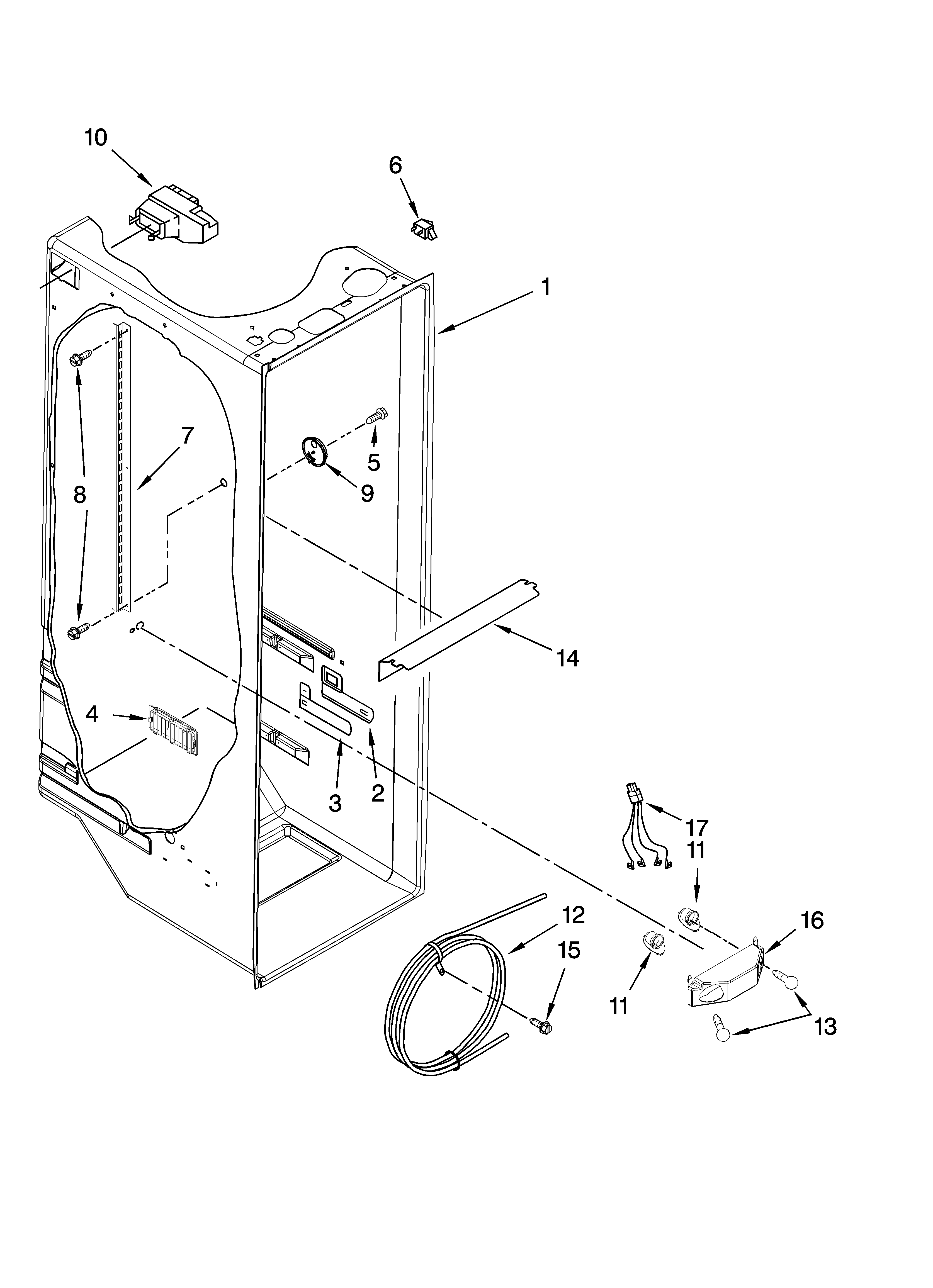 Whirlpool GD5VVAXTY00 refrigerator liner parts diagram