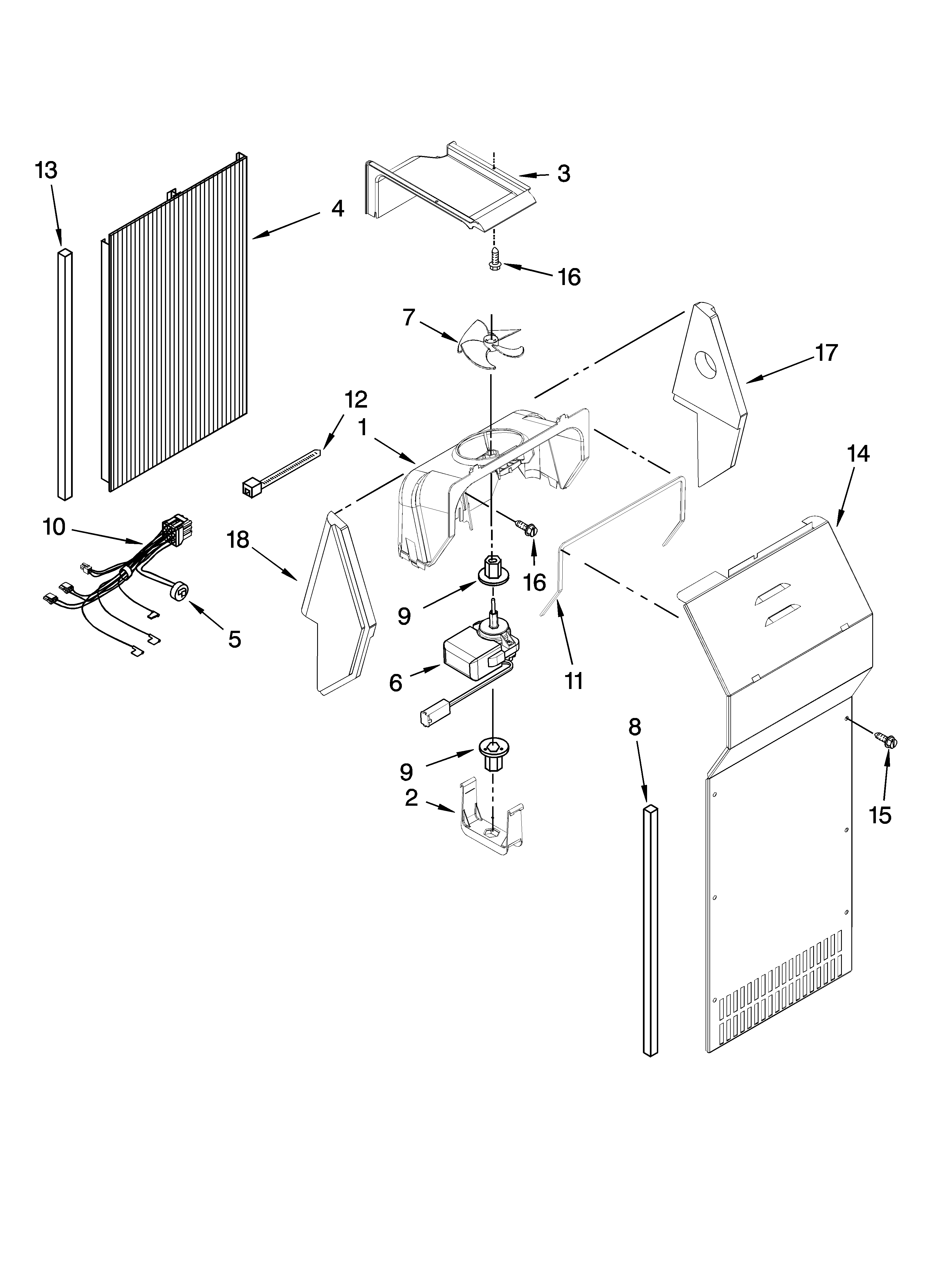 Whirlpool GD5VVAXTY00 air flow parts diagram
