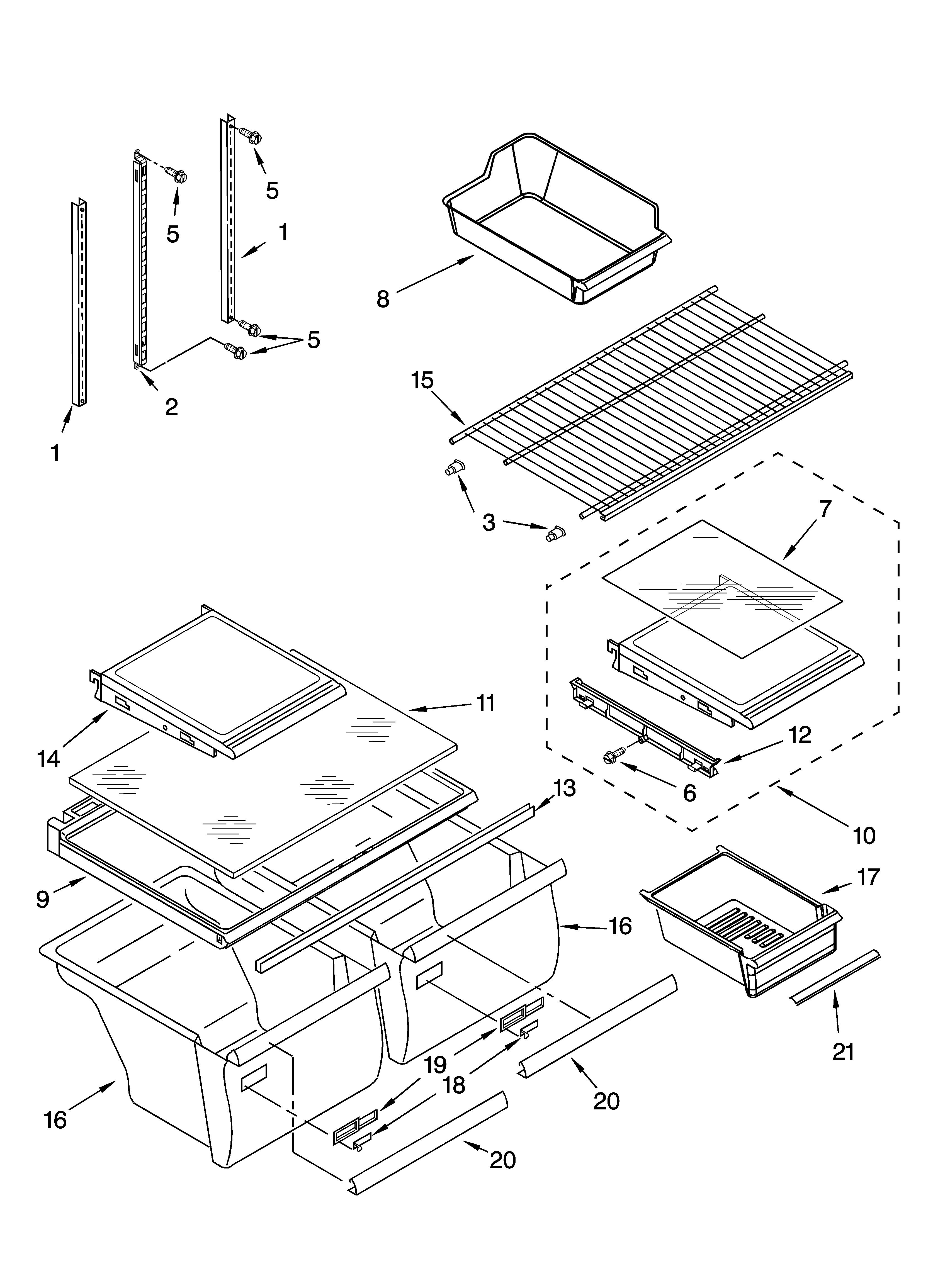 Whirlpool GR2FHMXVS01 shelf parts diagram