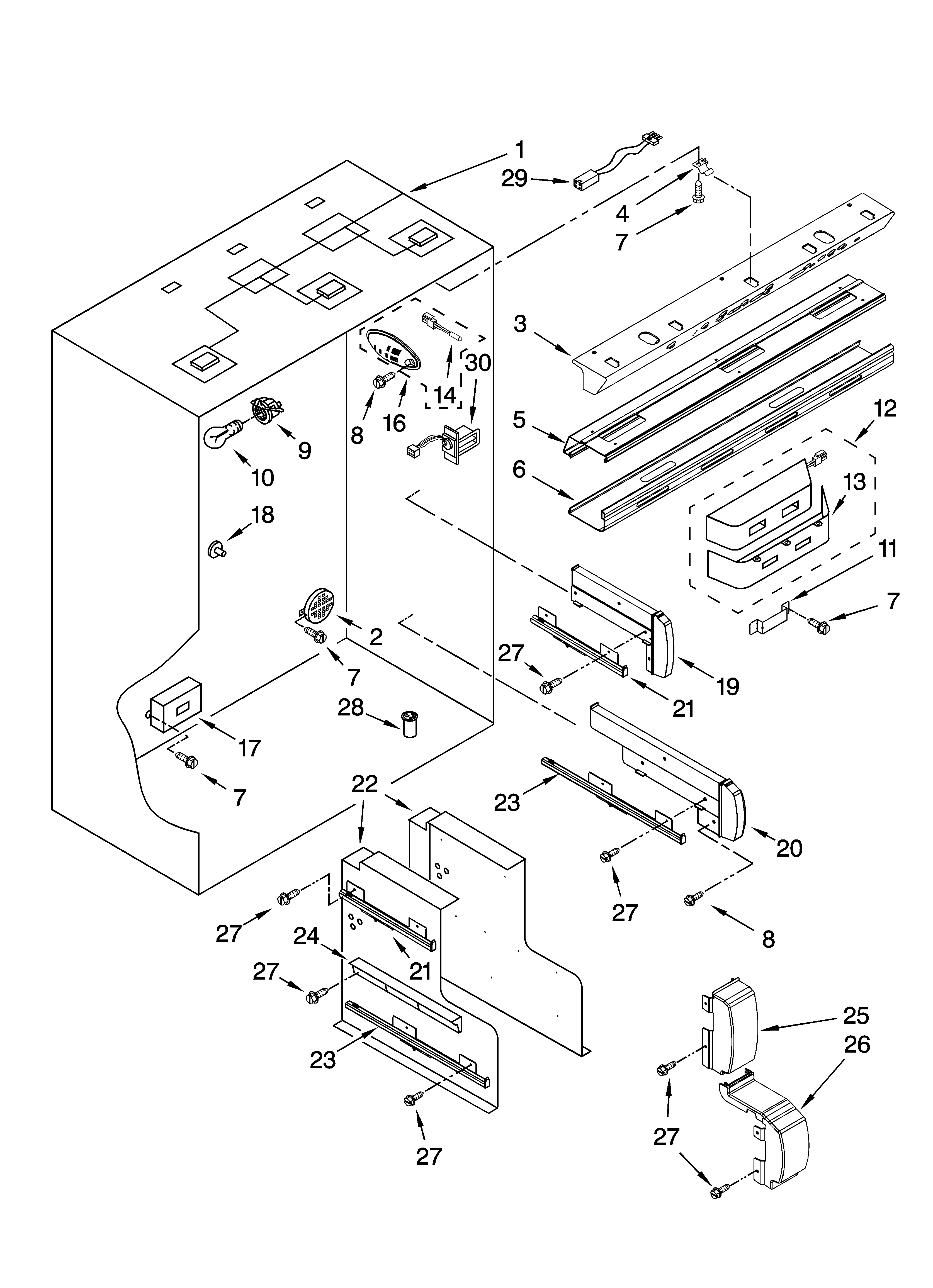 KitchenAid KBFO42FTX03 refrigerator liner parts diagram