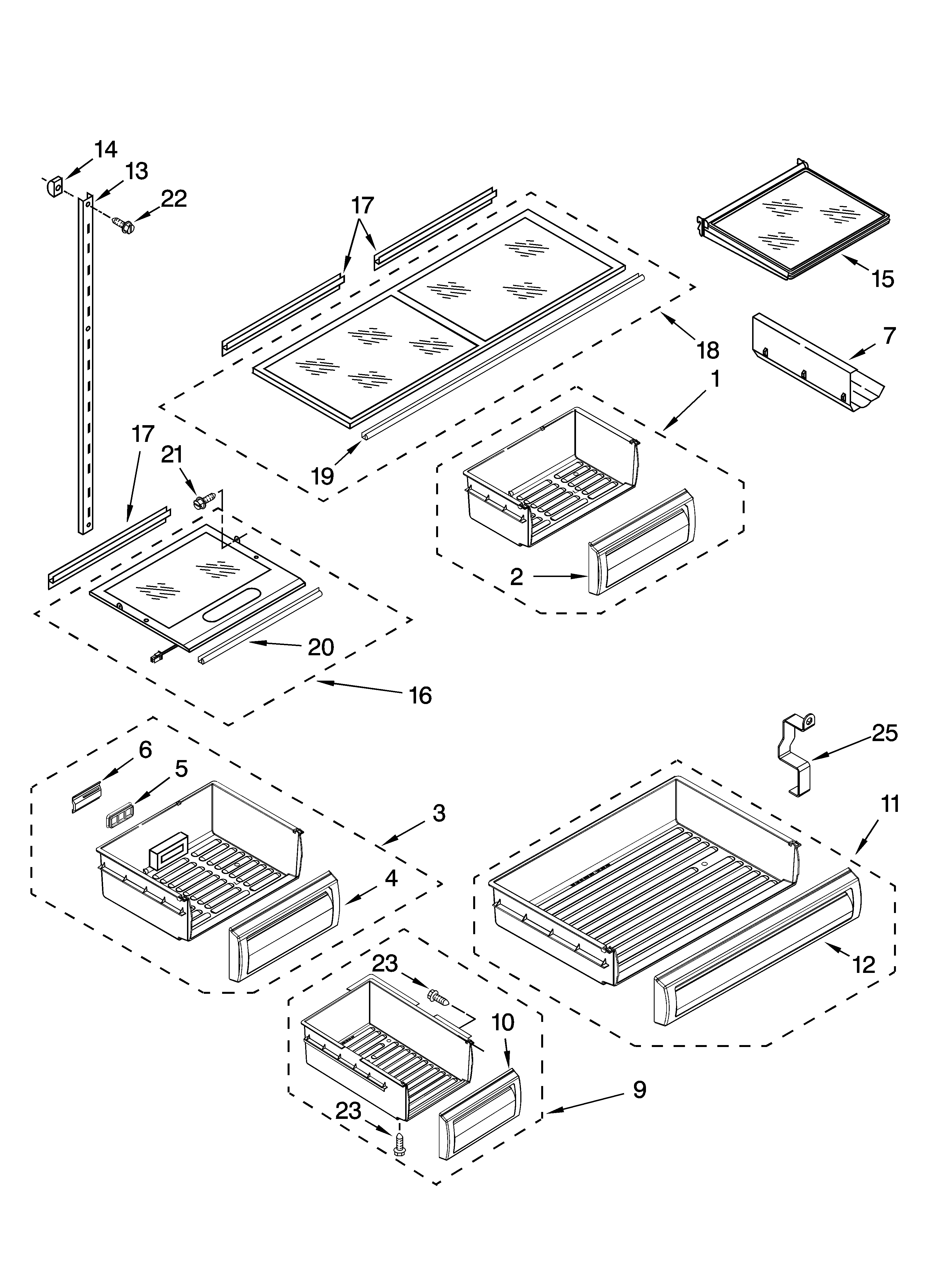 KitchenAid KBFO42FTX03 shelf parts diagram
