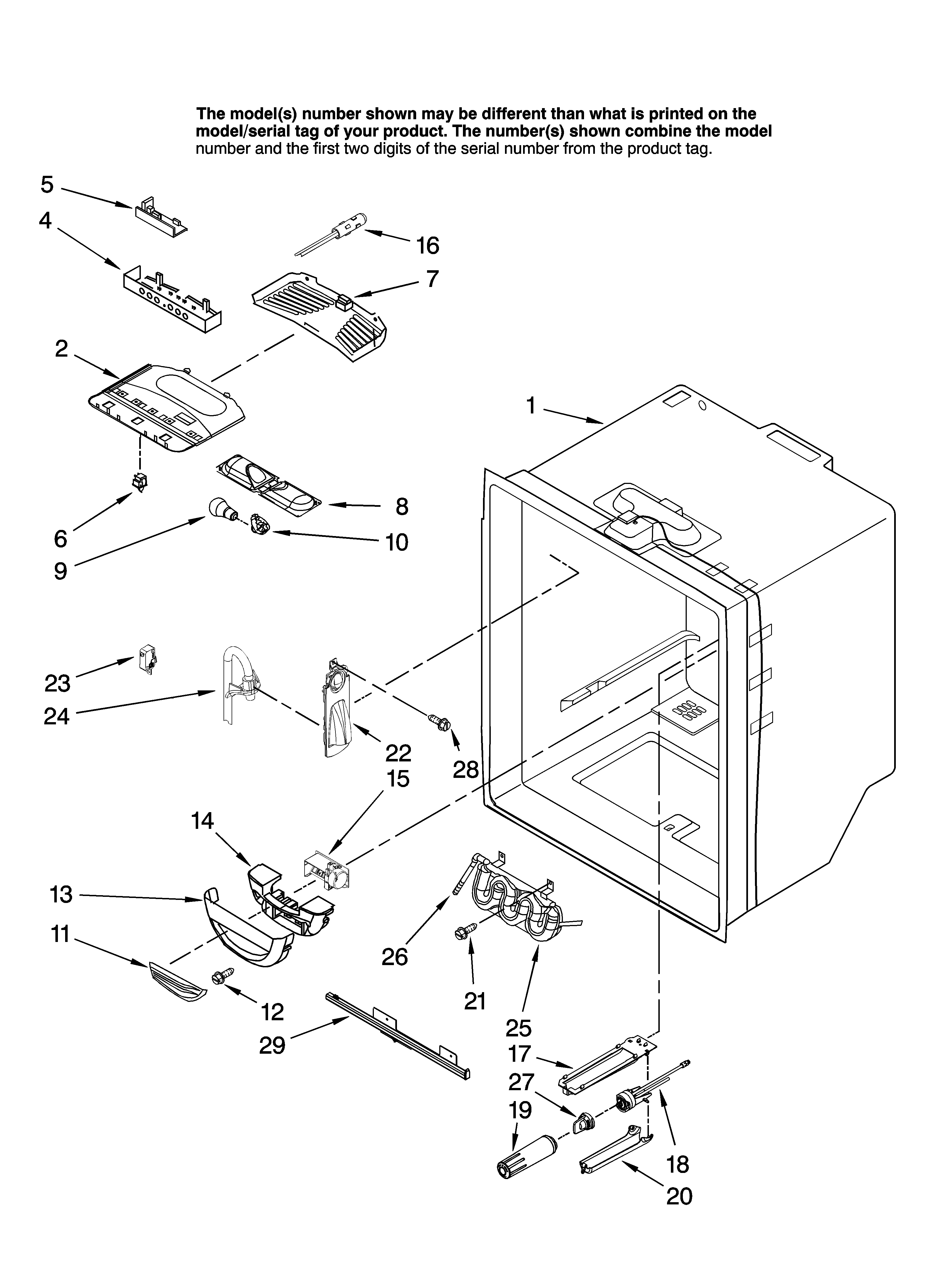 KitchenAid KFCS22EVMS00 refrigerator liner parts diagram