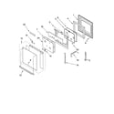 Whirlpool RBD307PVS00 upper oven door parts diagram