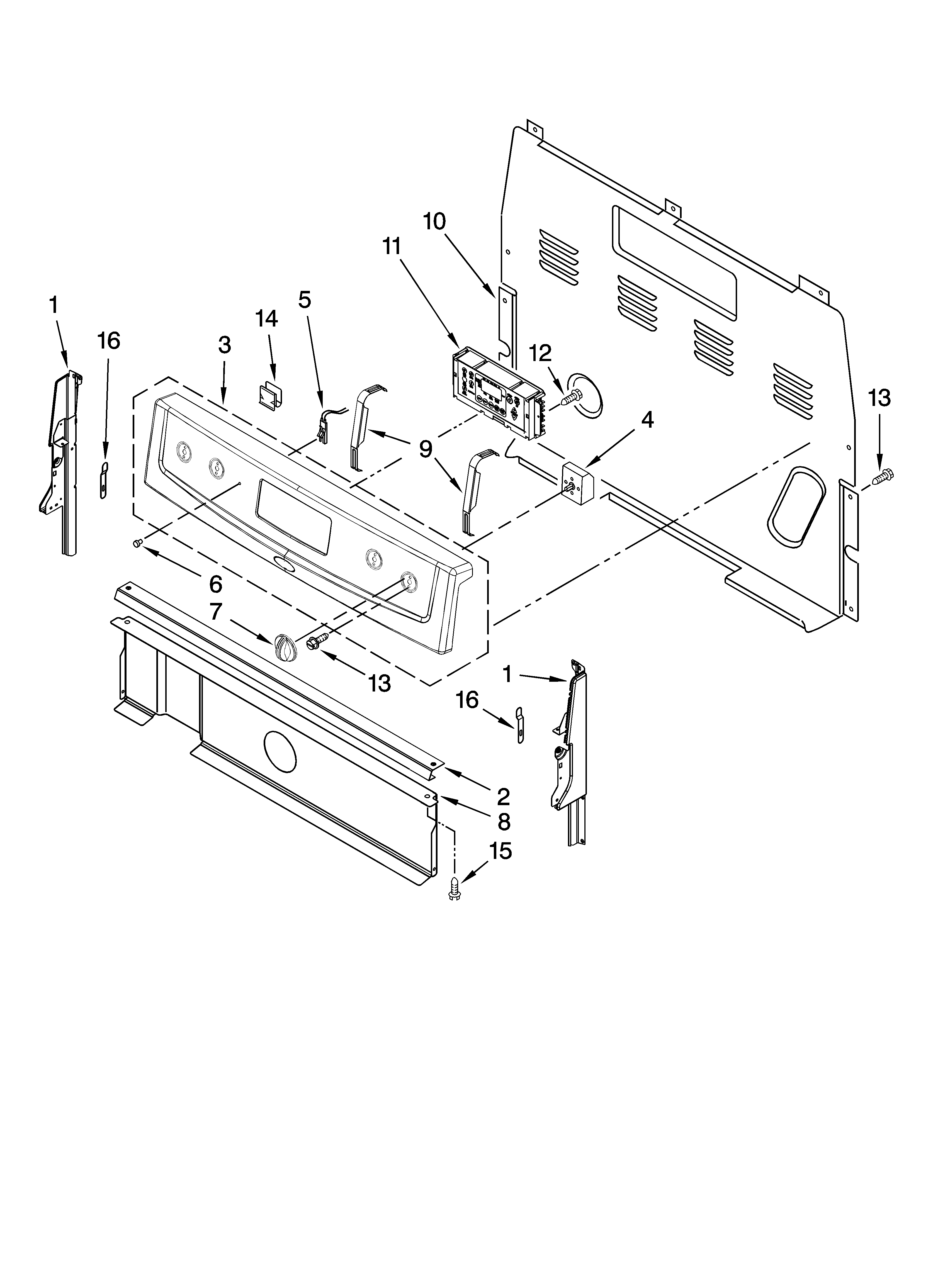Estate TES356VD0 control panel parts diagram