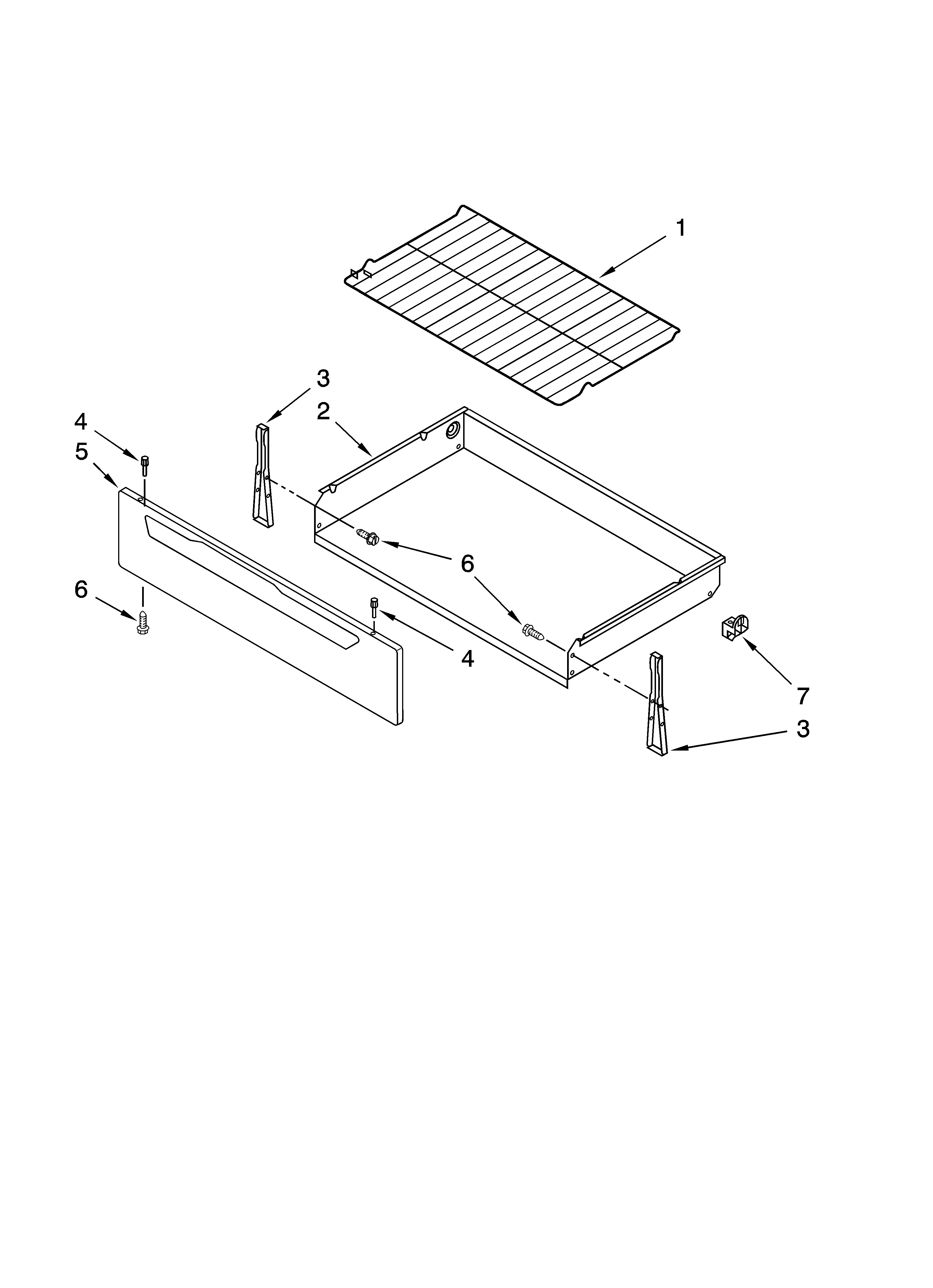 Estate TES356VD0 drawer & broiler parts diagram