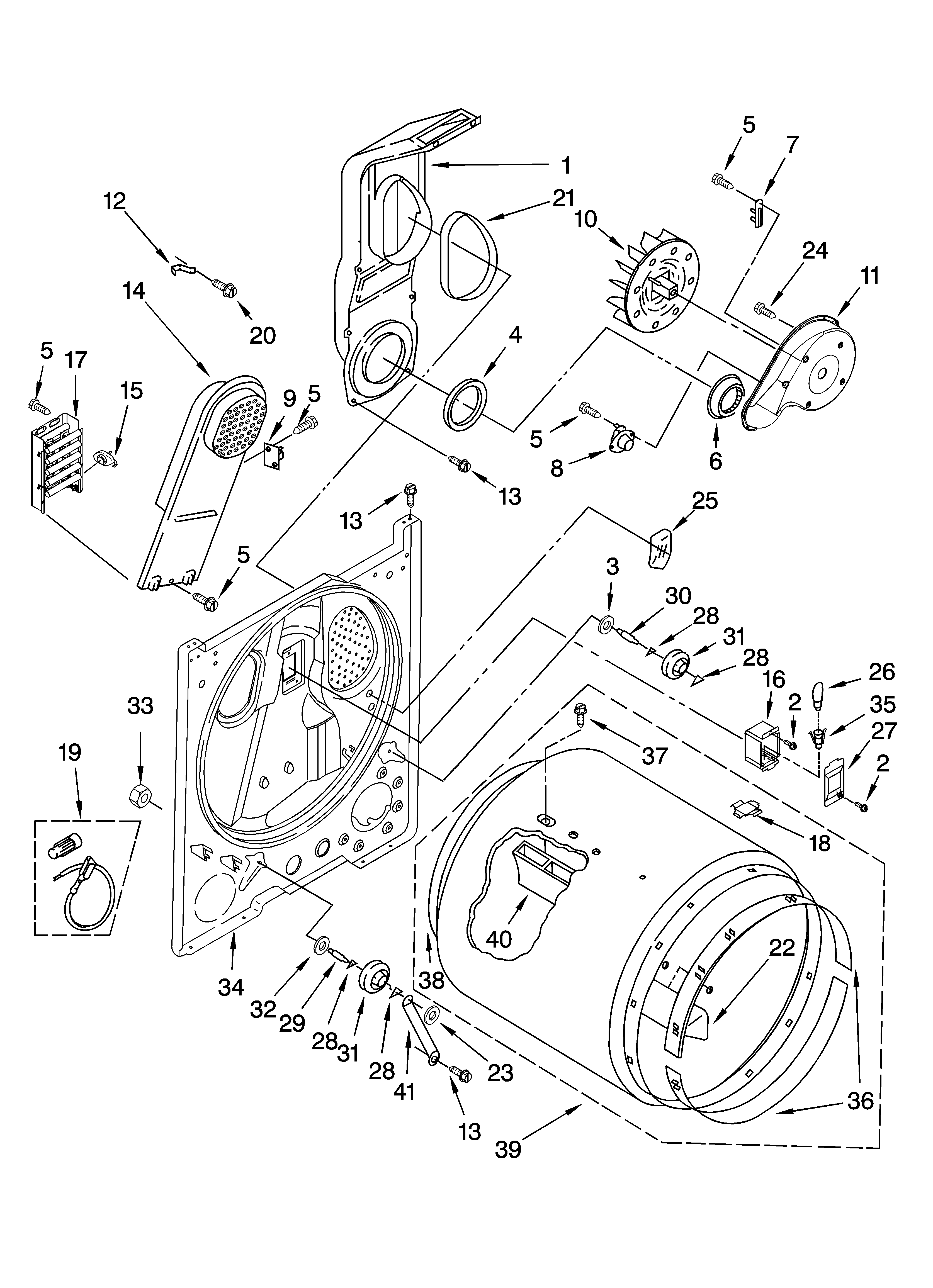 Whirlpool WED5300VW0 bulkhead parts, optional parts (not included) diagram