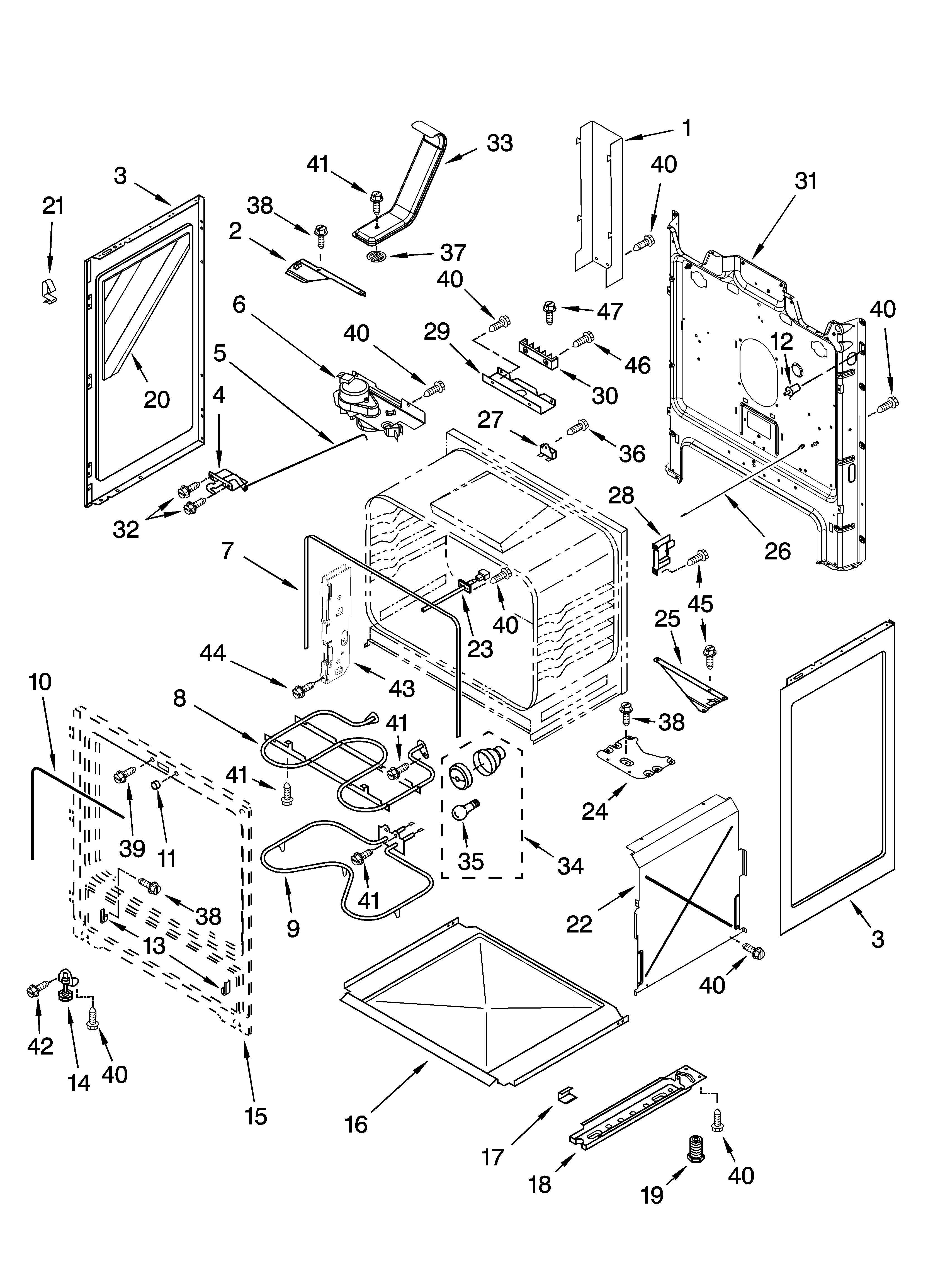 Ikea YIES366RS4 chassis parts diagram