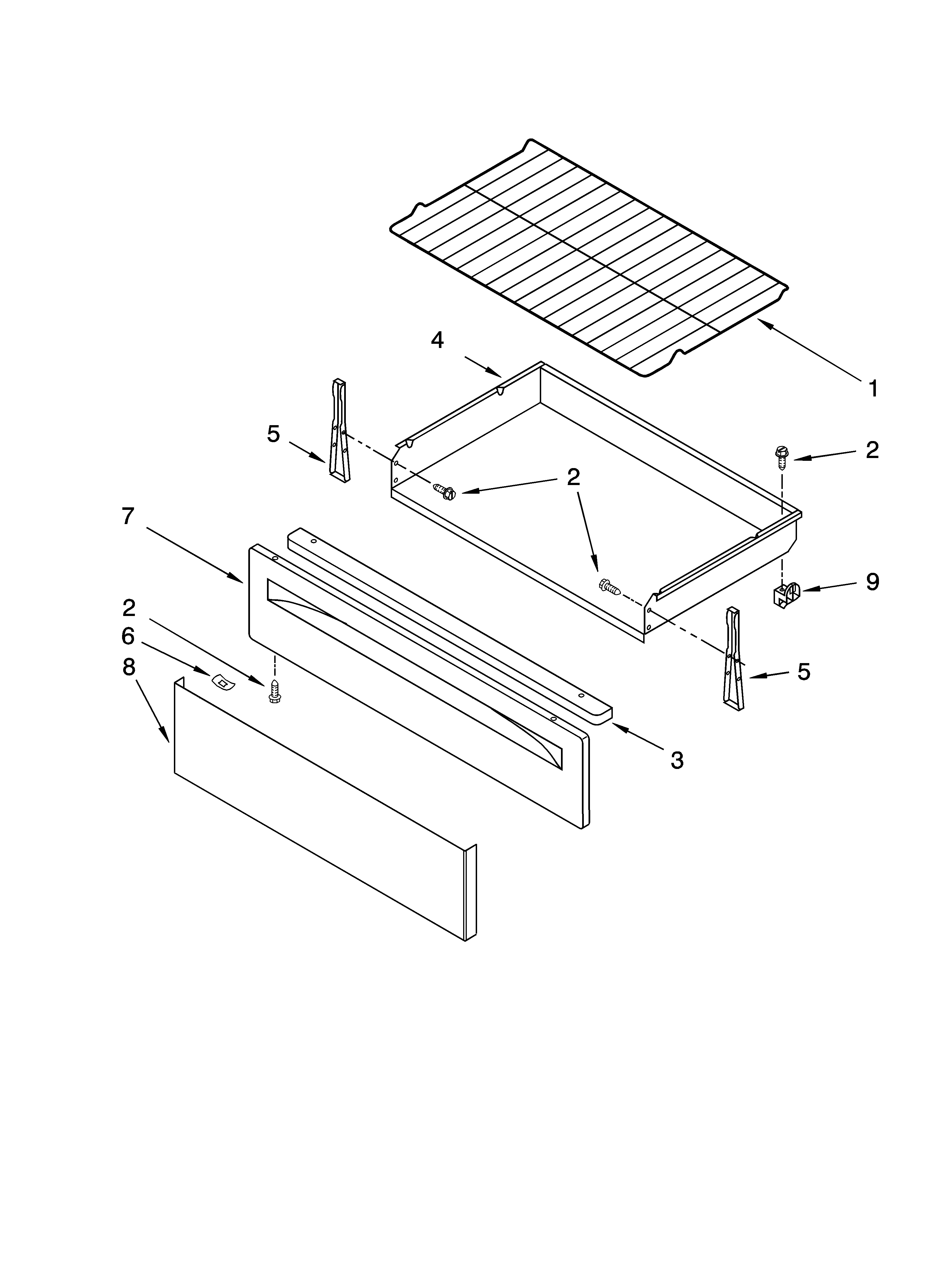 Ikea YIES366RS4 drawer & broiler parts, optional parts diagram