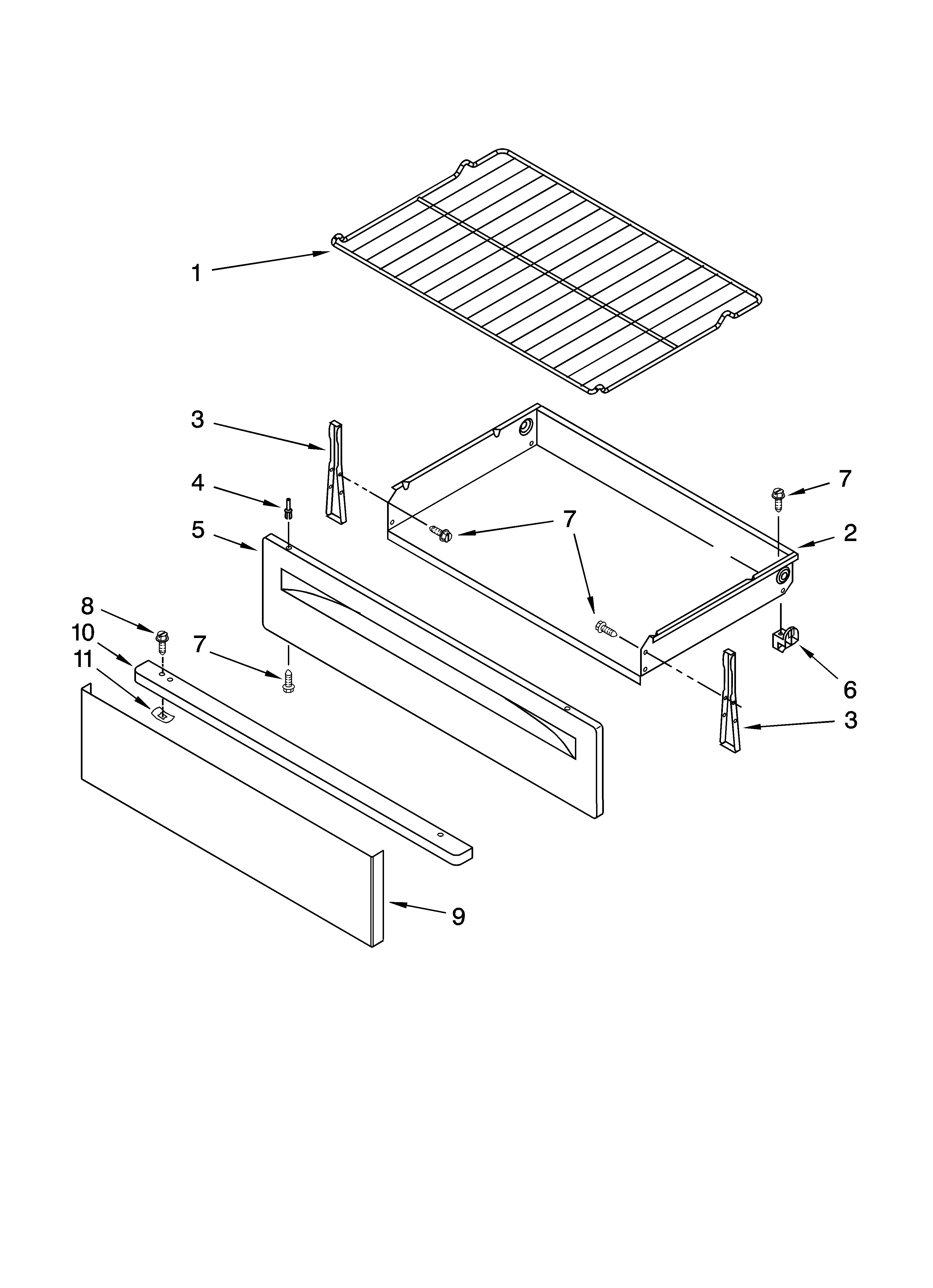 Amana AER5522VAS0 drawer & broiler parts diagram
