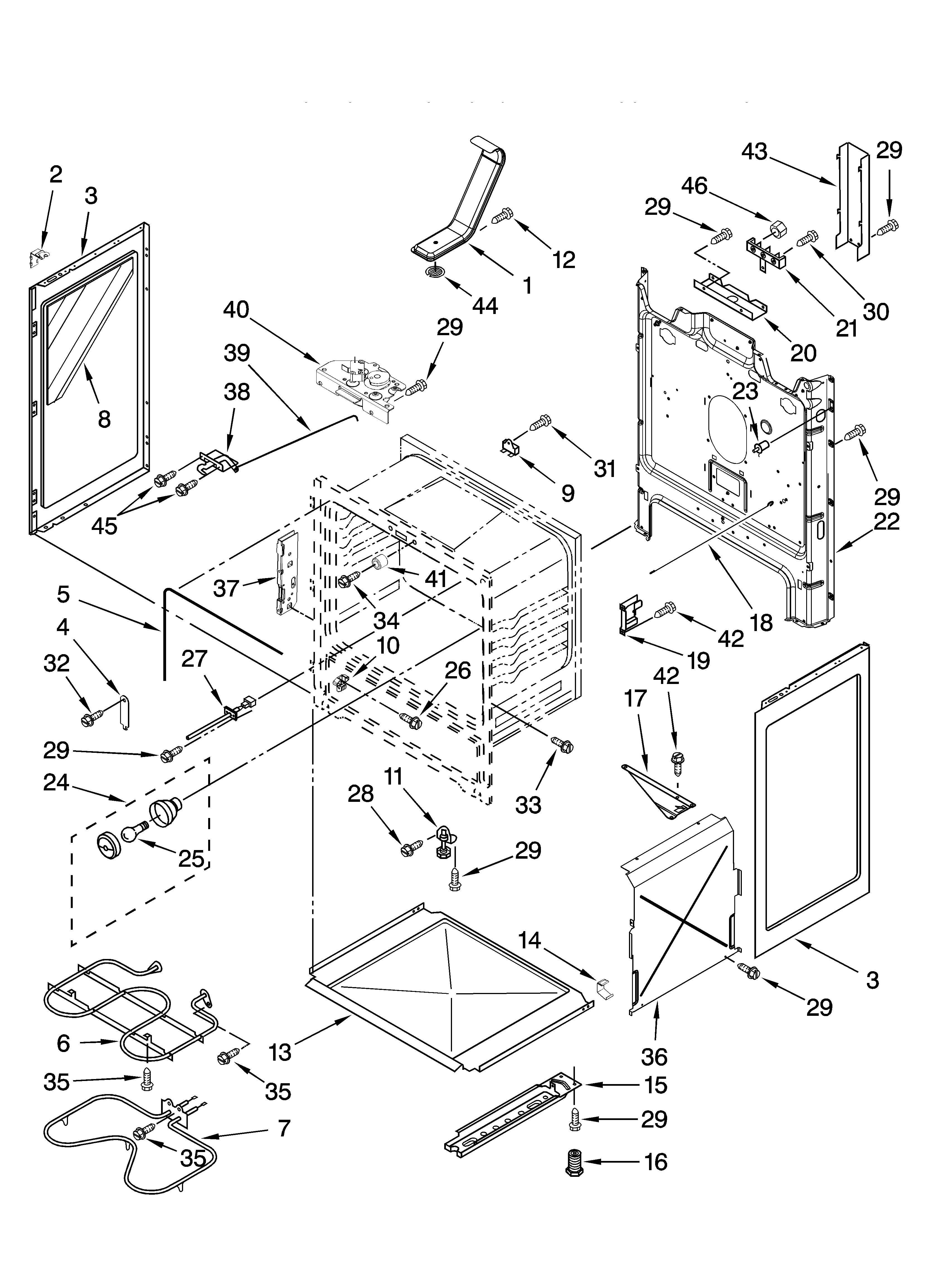 Amana AER5844VAS0 chassis parts diagram