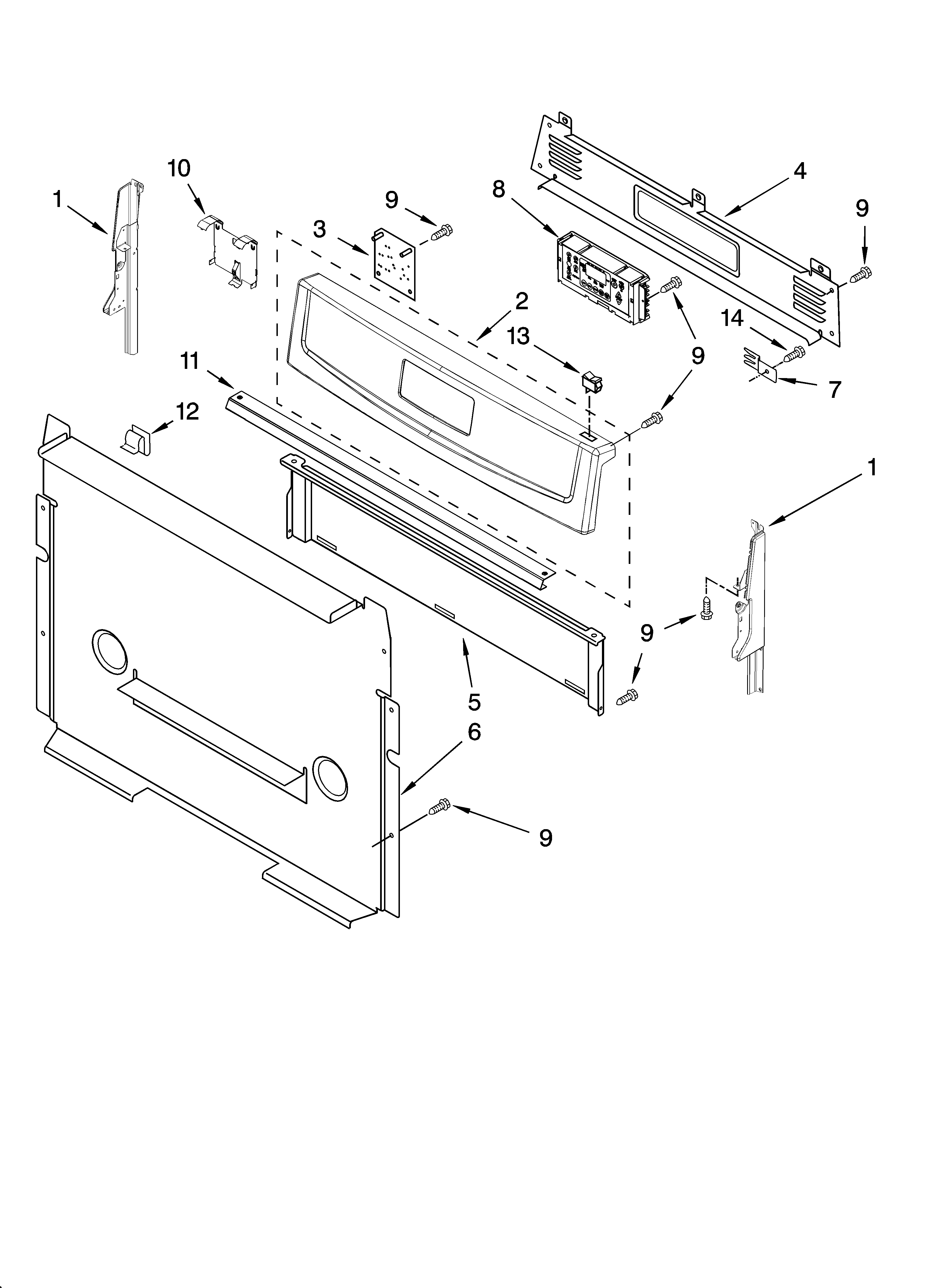 Amana AGR6011VDS0 control panel parts diagram