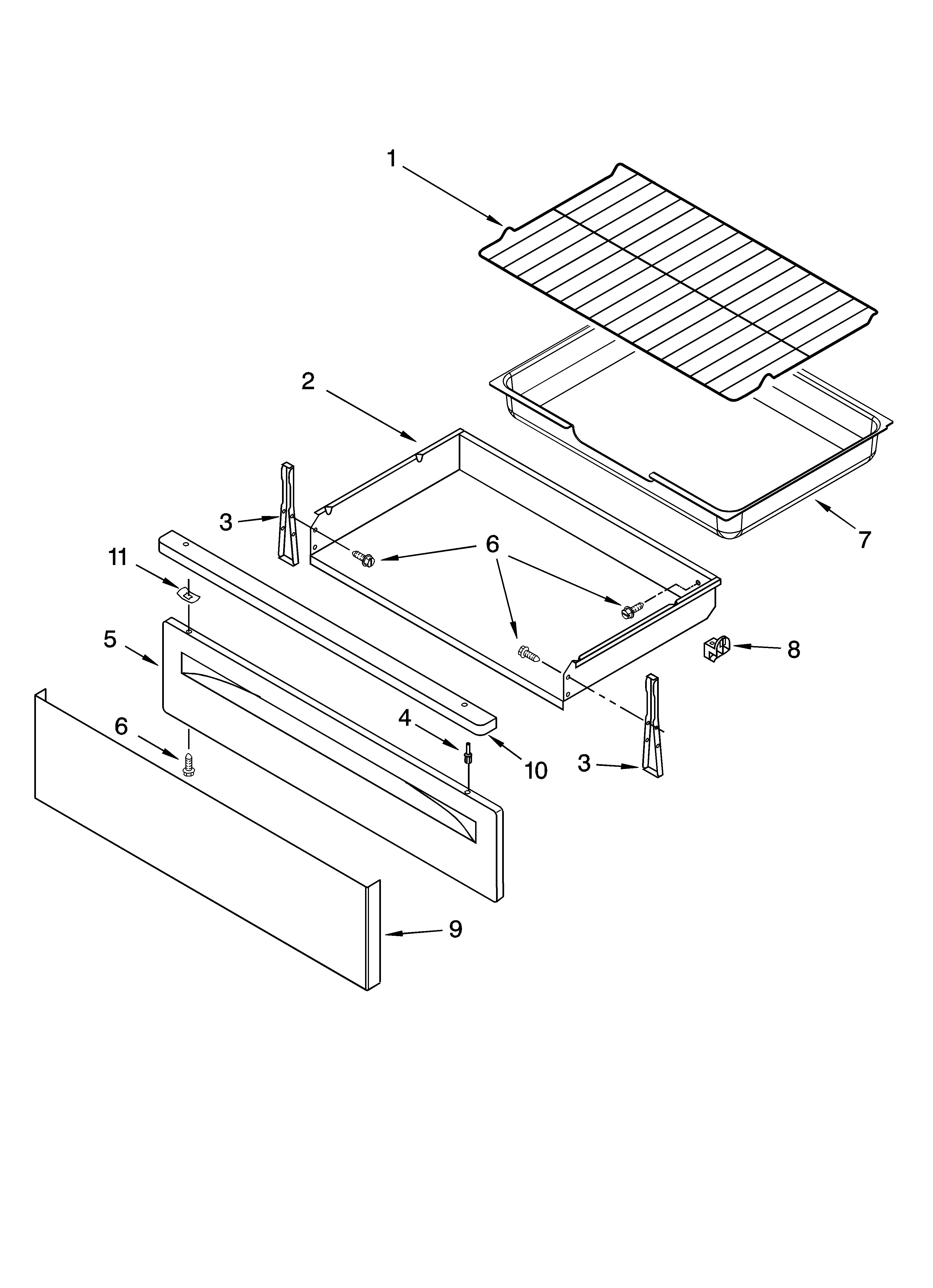 Amana AGR6011VDS0 drawer & broiler parts diagram