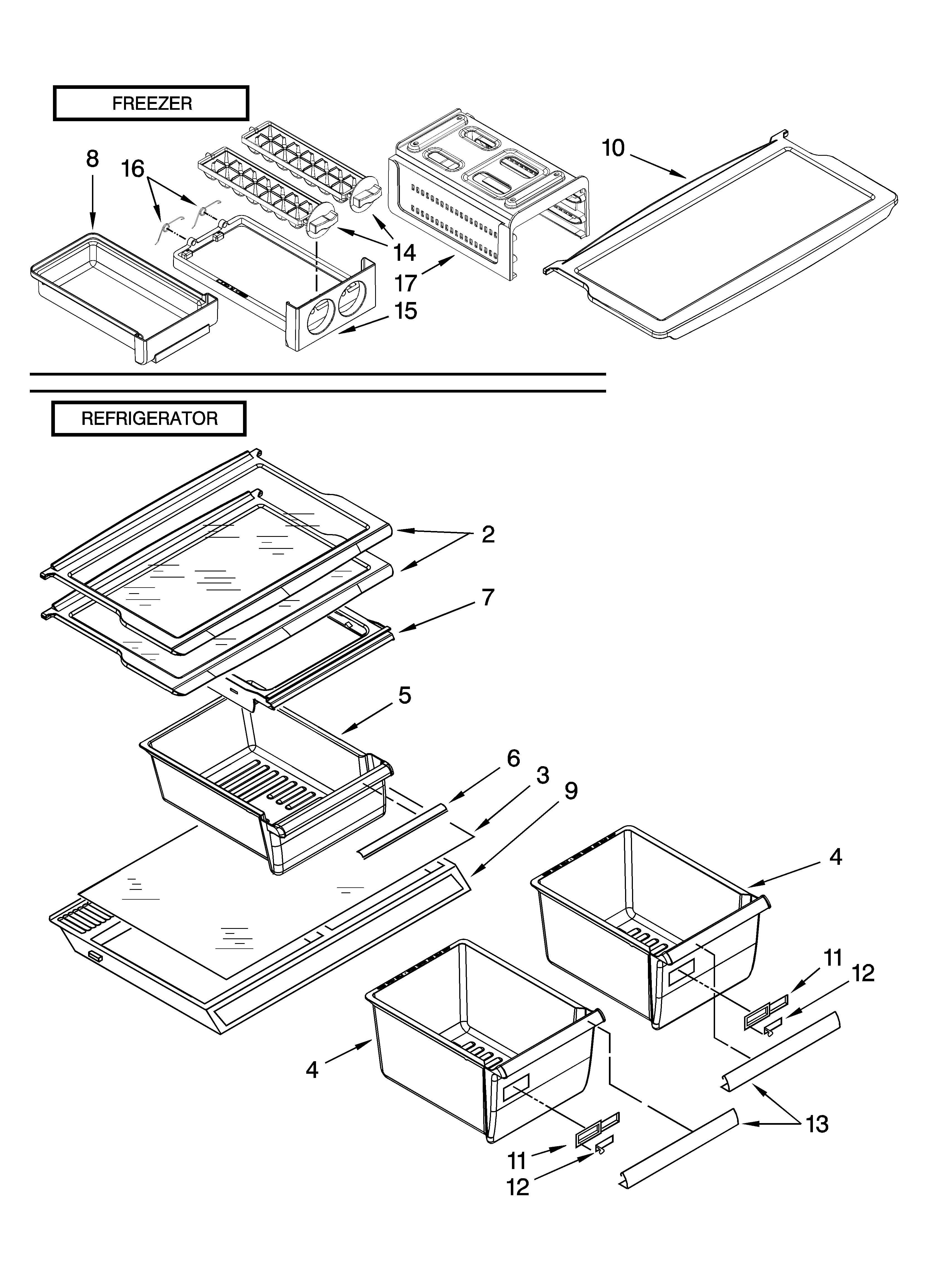 Maytag EMT8002S00 shelf parts, optional parts diagram