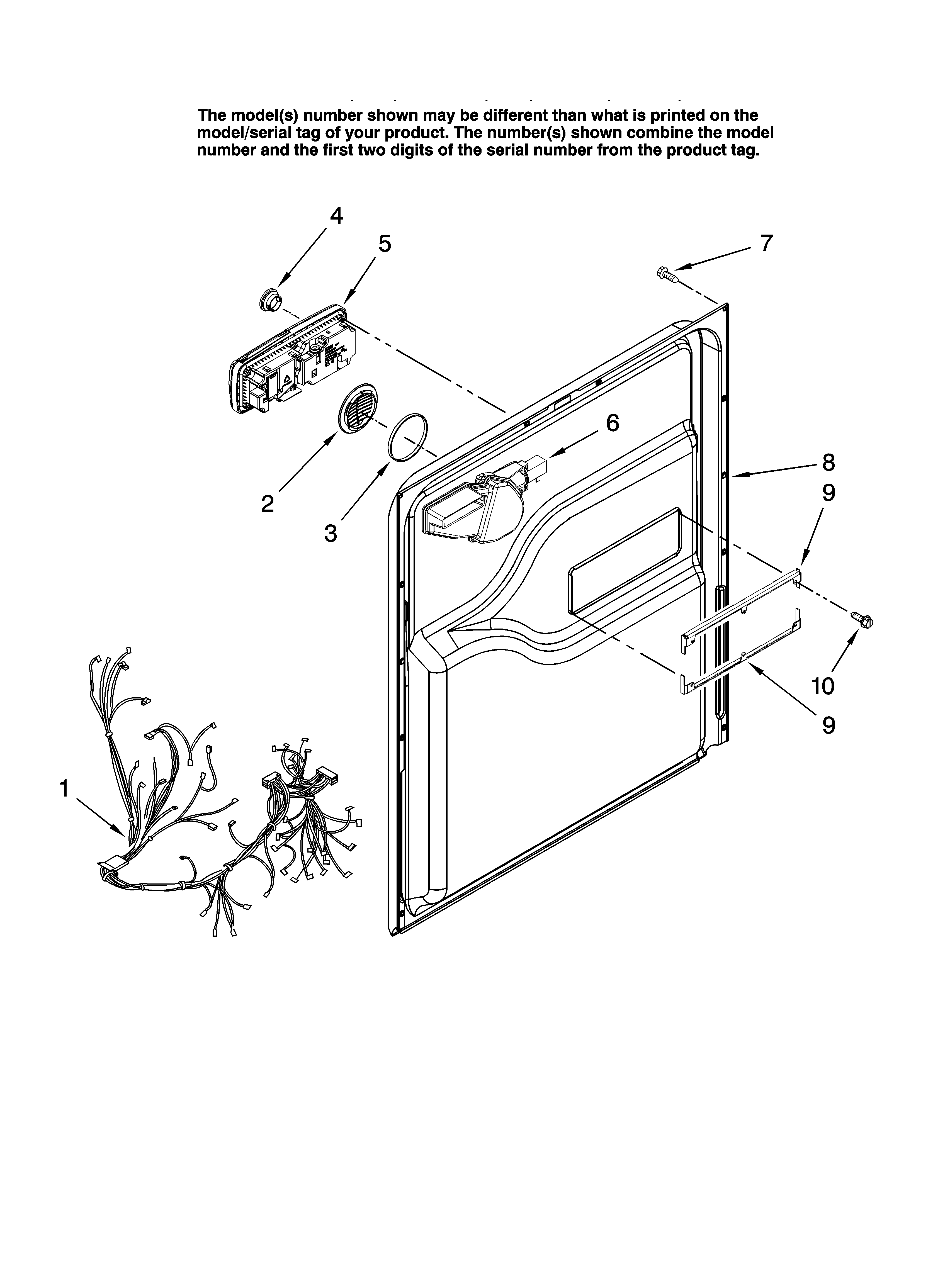 Maytag MDB8601AWW10 door and latch parts diagram