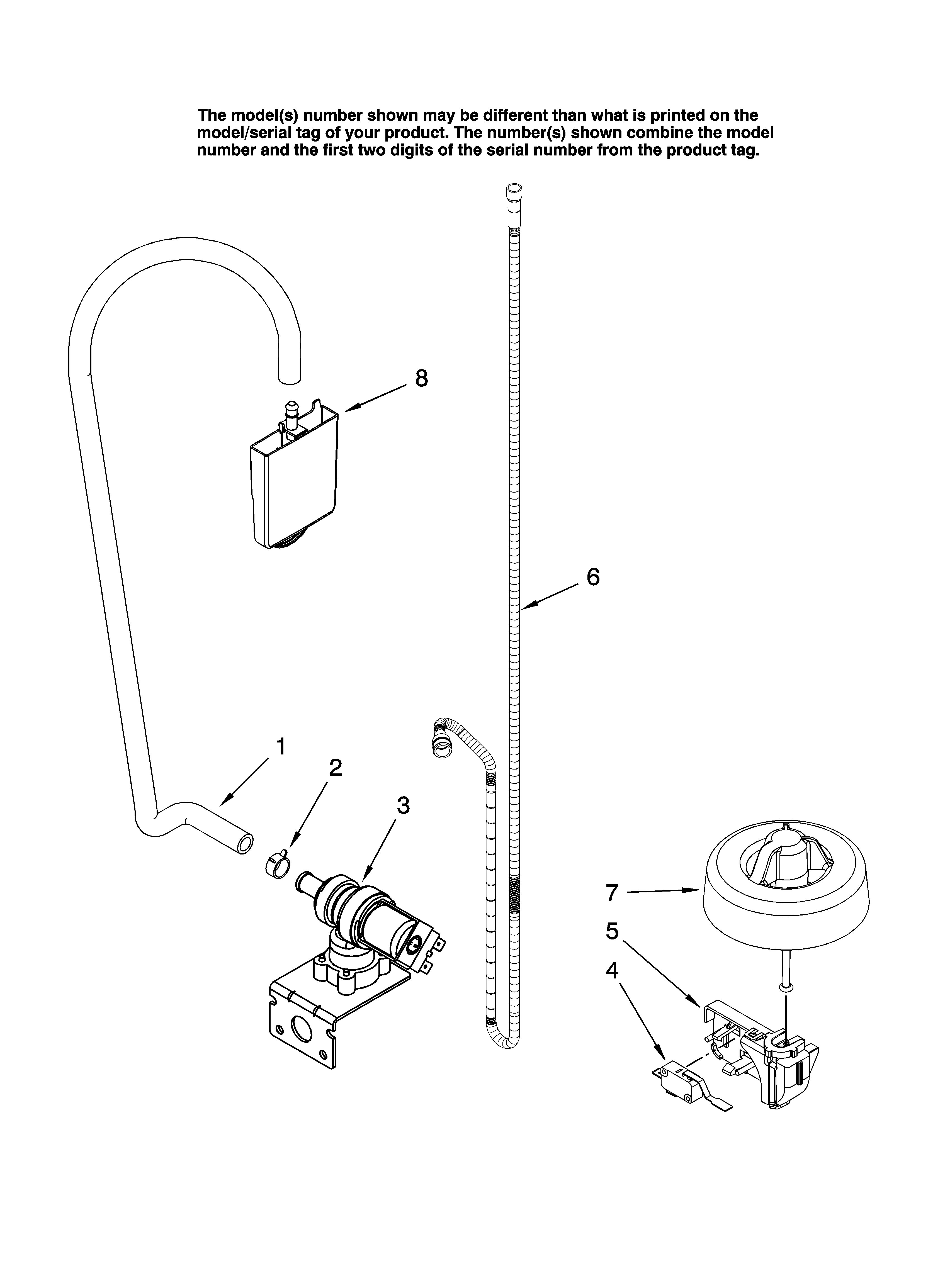 Maytag MDB8601AWW10 fill and overfill parts diagram