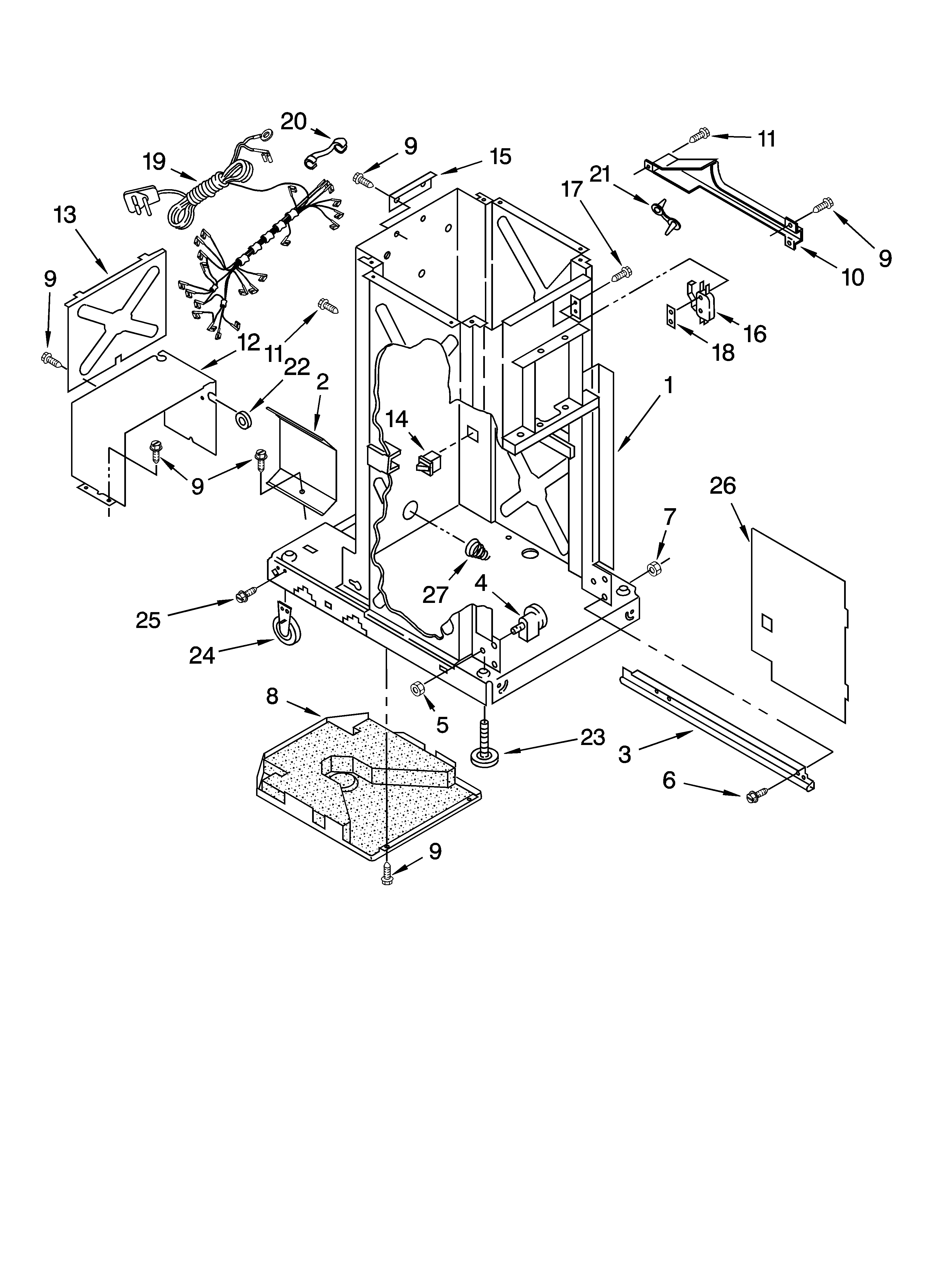 Maytag MTUC7000AWS0 frame parts diagram