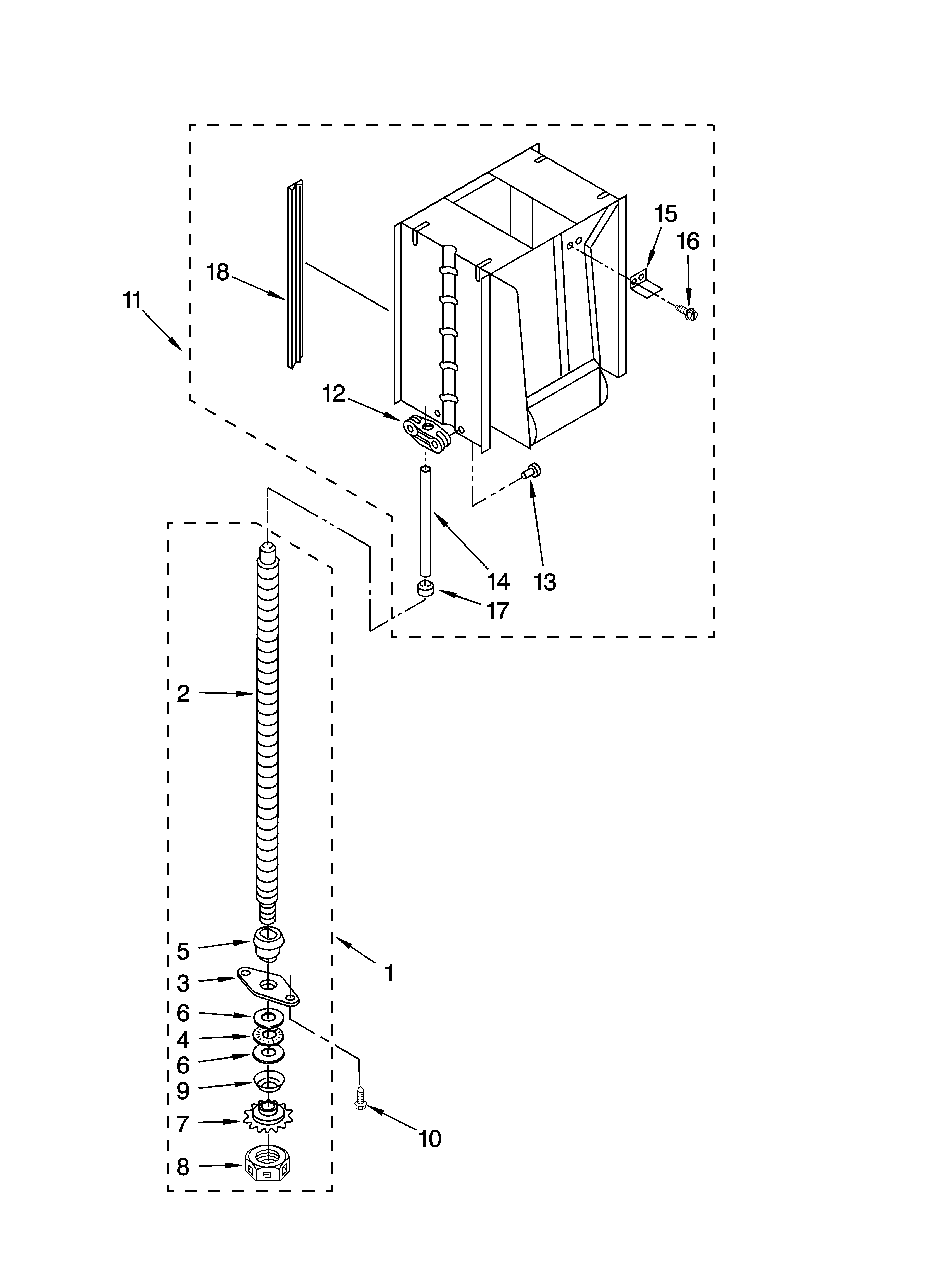 Maytag MTUC7000AWS0 powerscrew and ram parts diagram