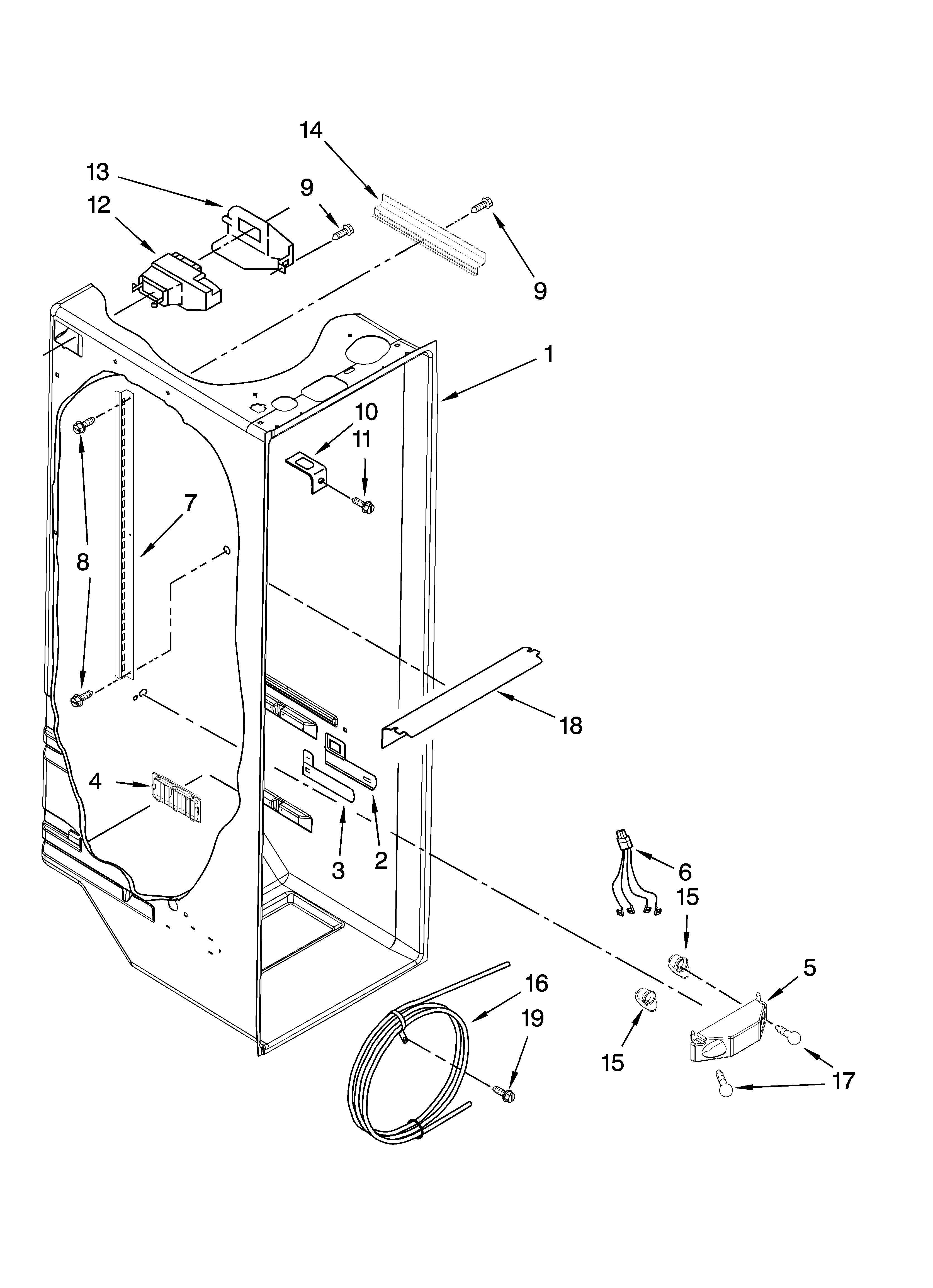 Maytag MSD2550VEW00 refrigerator liner parts diagram