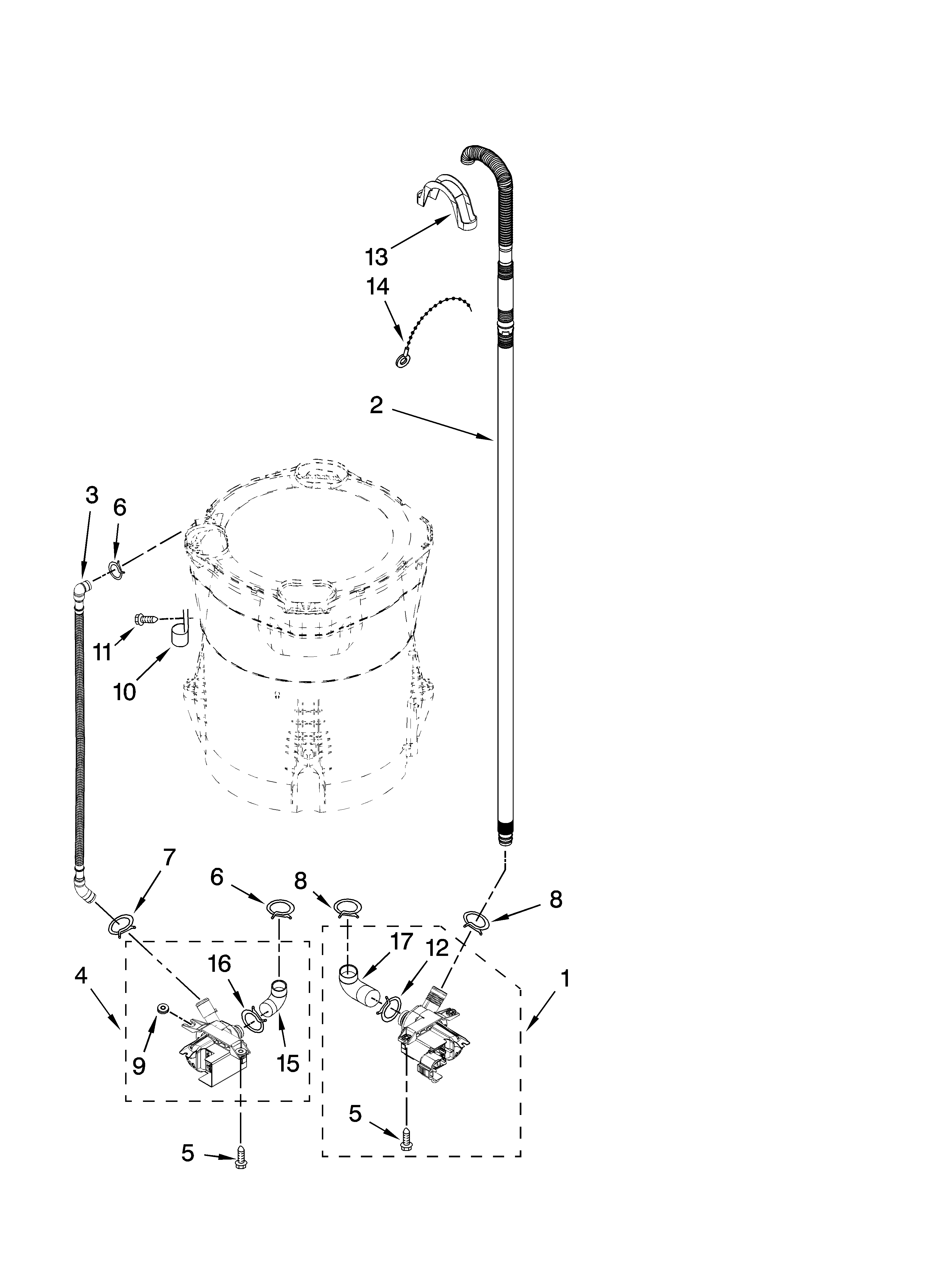 Maytag MVWB700VQ0 pump parts, optional parts (not included) diagram