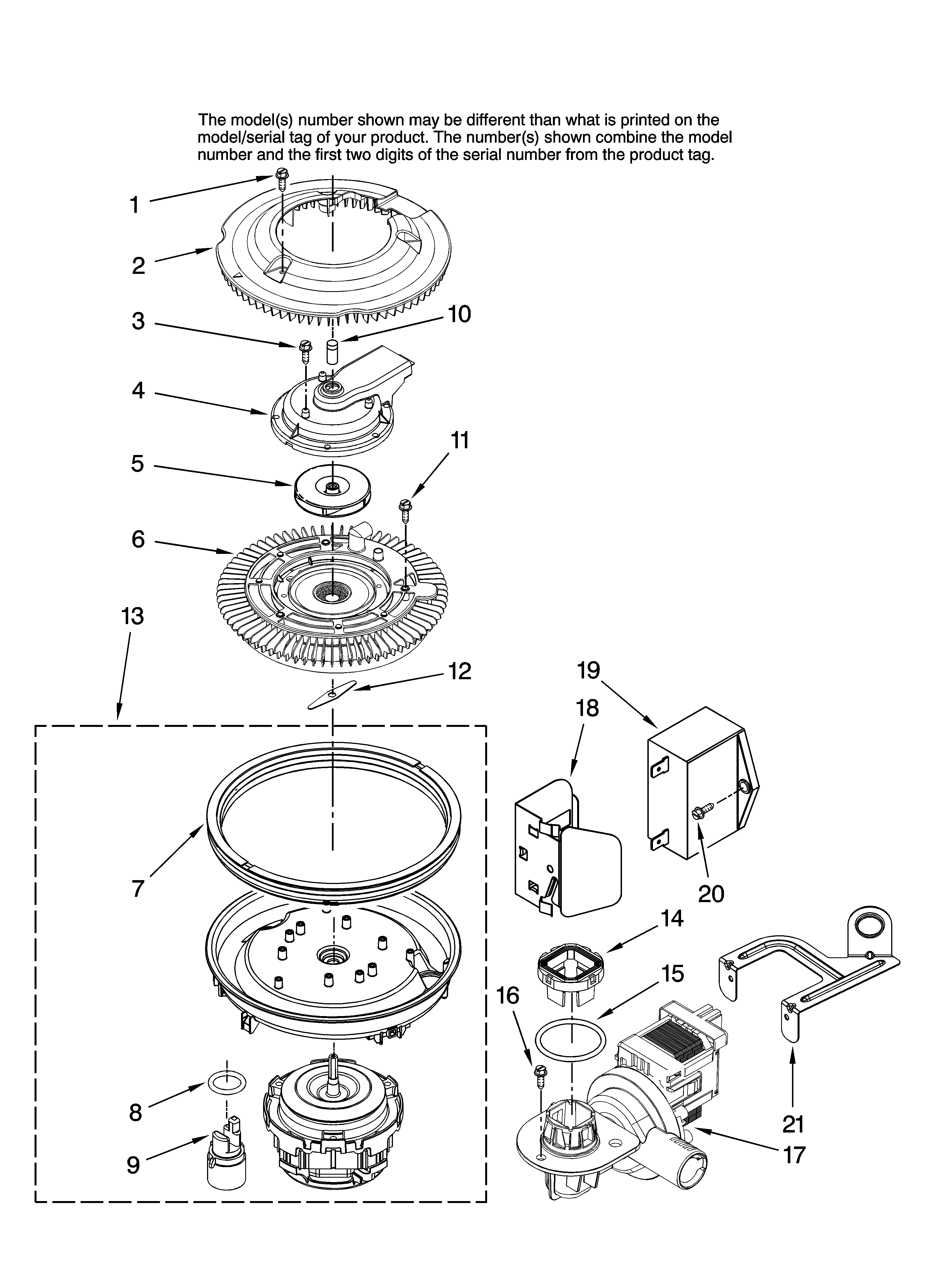 Amana ADB1500AWW46 pump and motor parts diagram