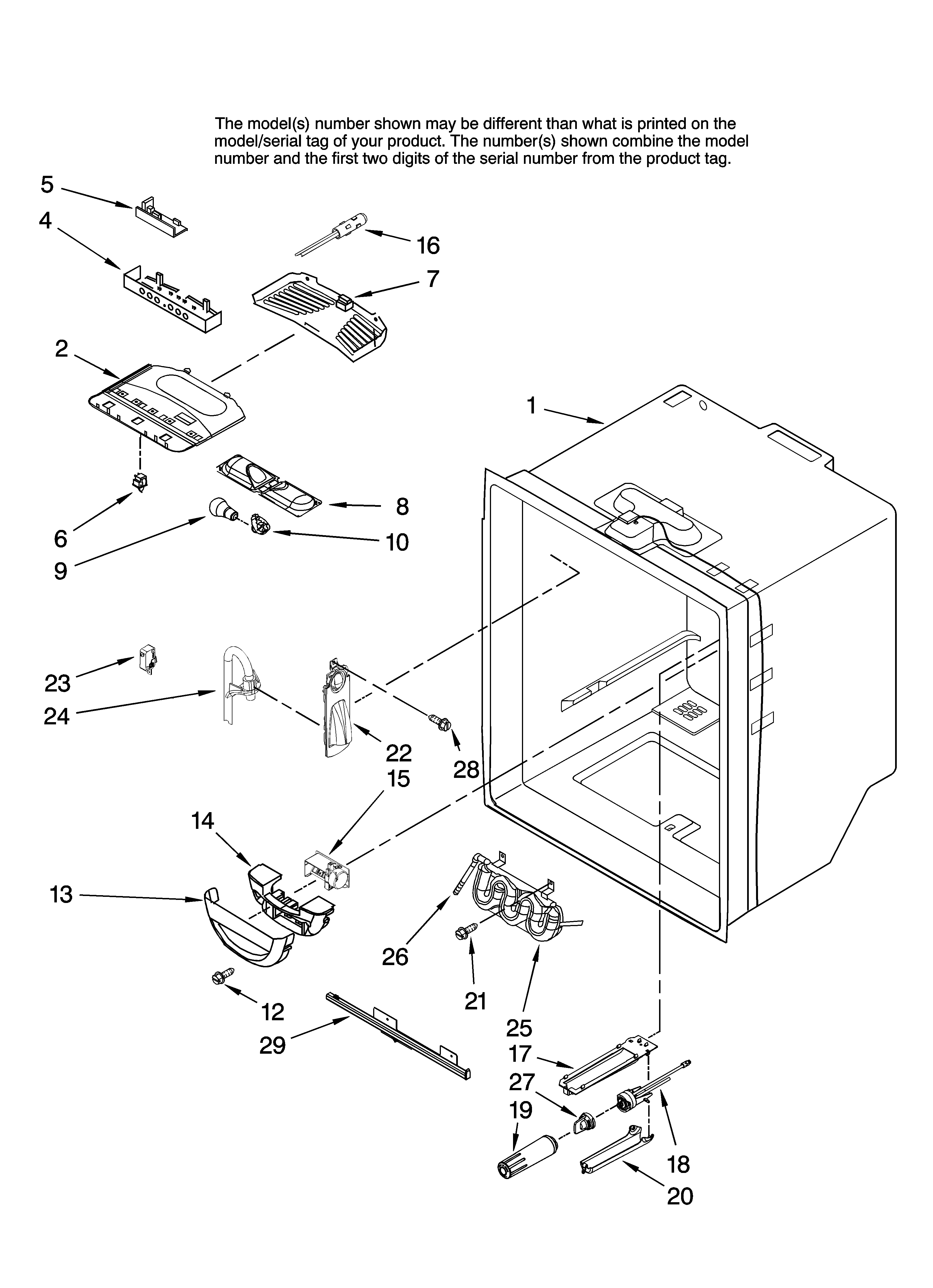 Jenn-Air JFC2290VTB10 refrigerator liner parts diagram