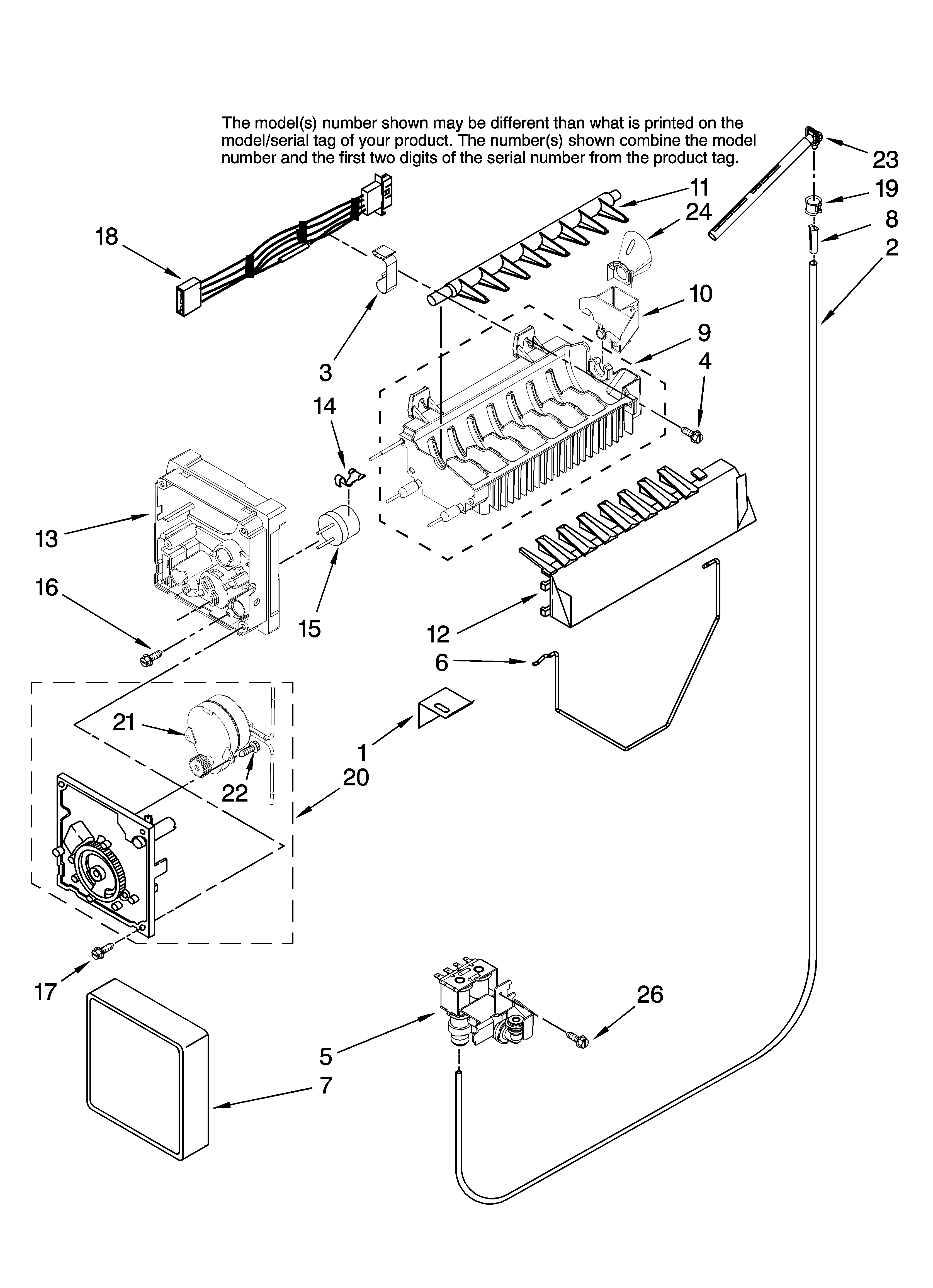 Jenn-Air JFC2290VTB10 icemaker parts diagram
