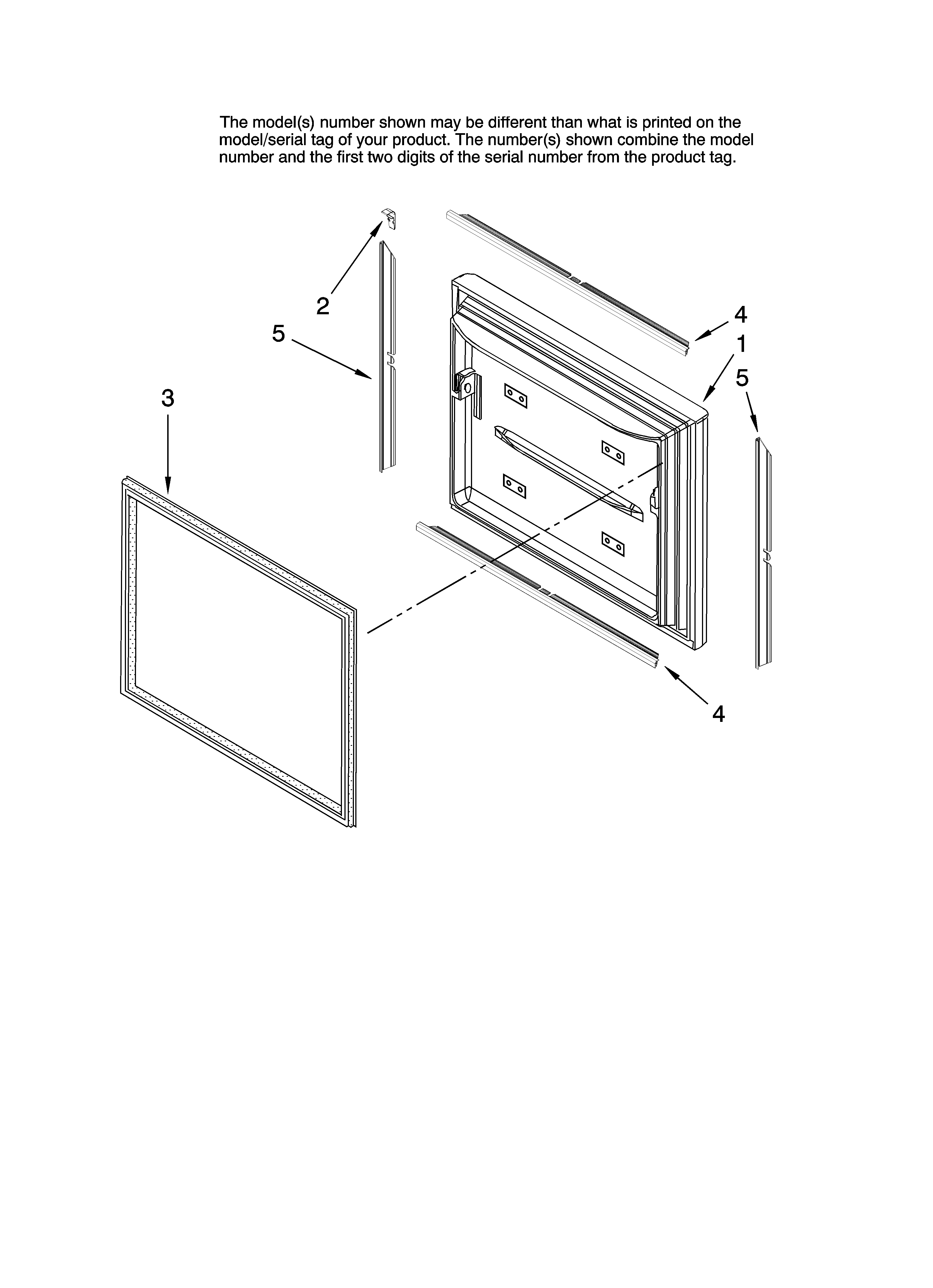 Jenn-Air JFC2290VTB10 freezer door parts, optional parts diagram