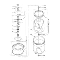 Maytag MVWC400VW0 agitator, basket and tub parts diagram