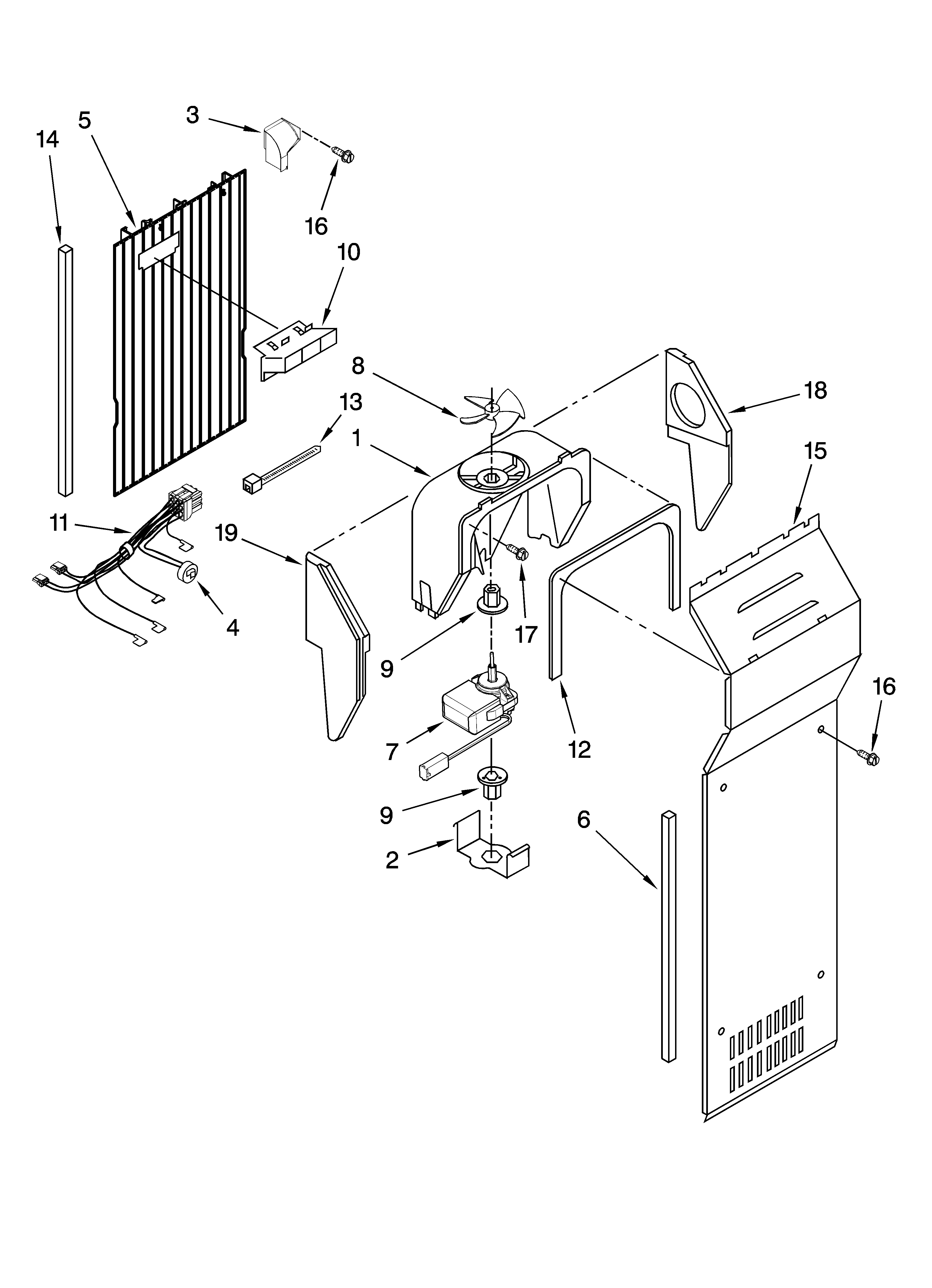 Amana ASD2522WEB00 air flow parts diagram