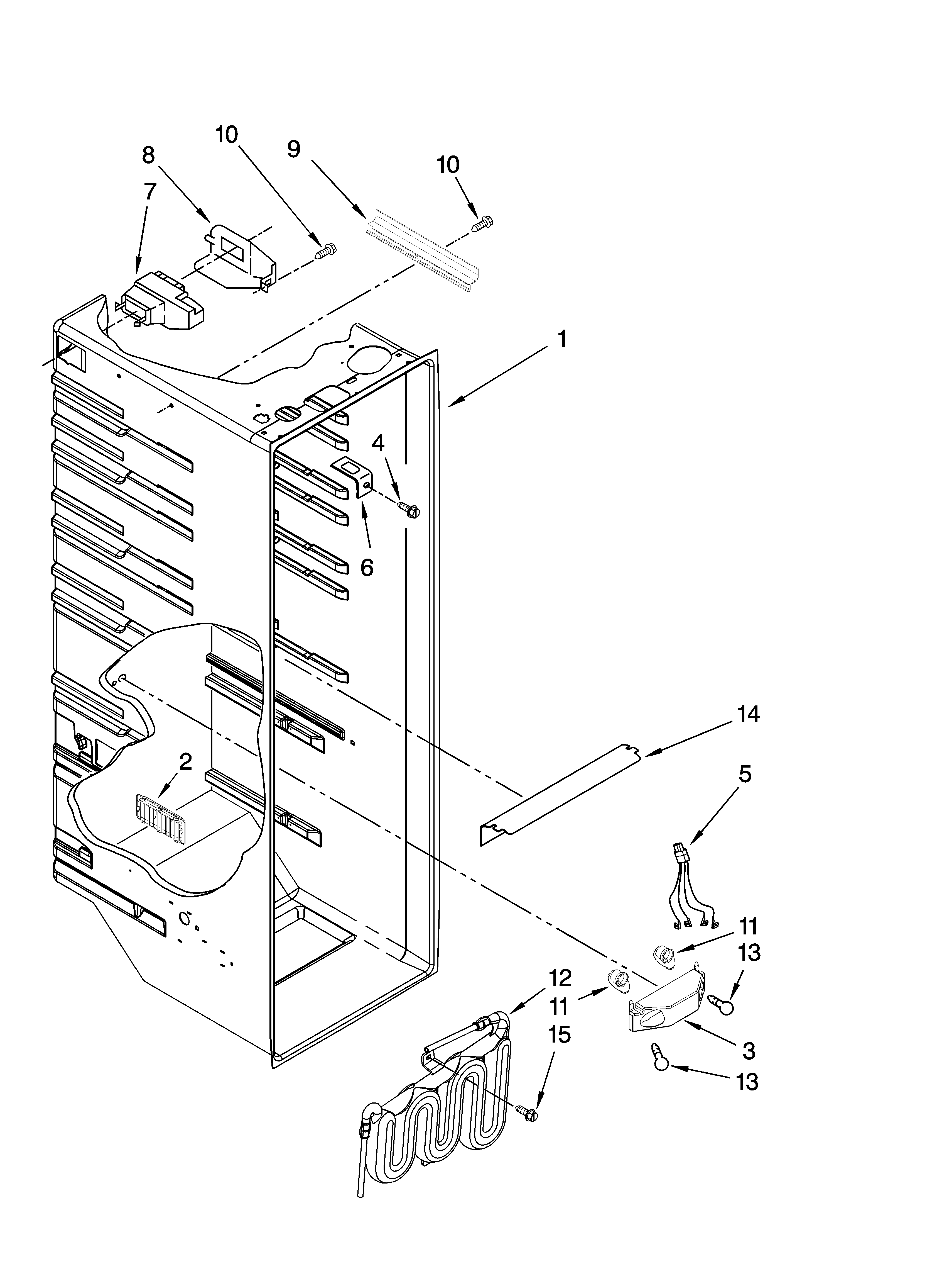 Whirlpool ED5JHEXTB10 refrigerator liner parts diagram