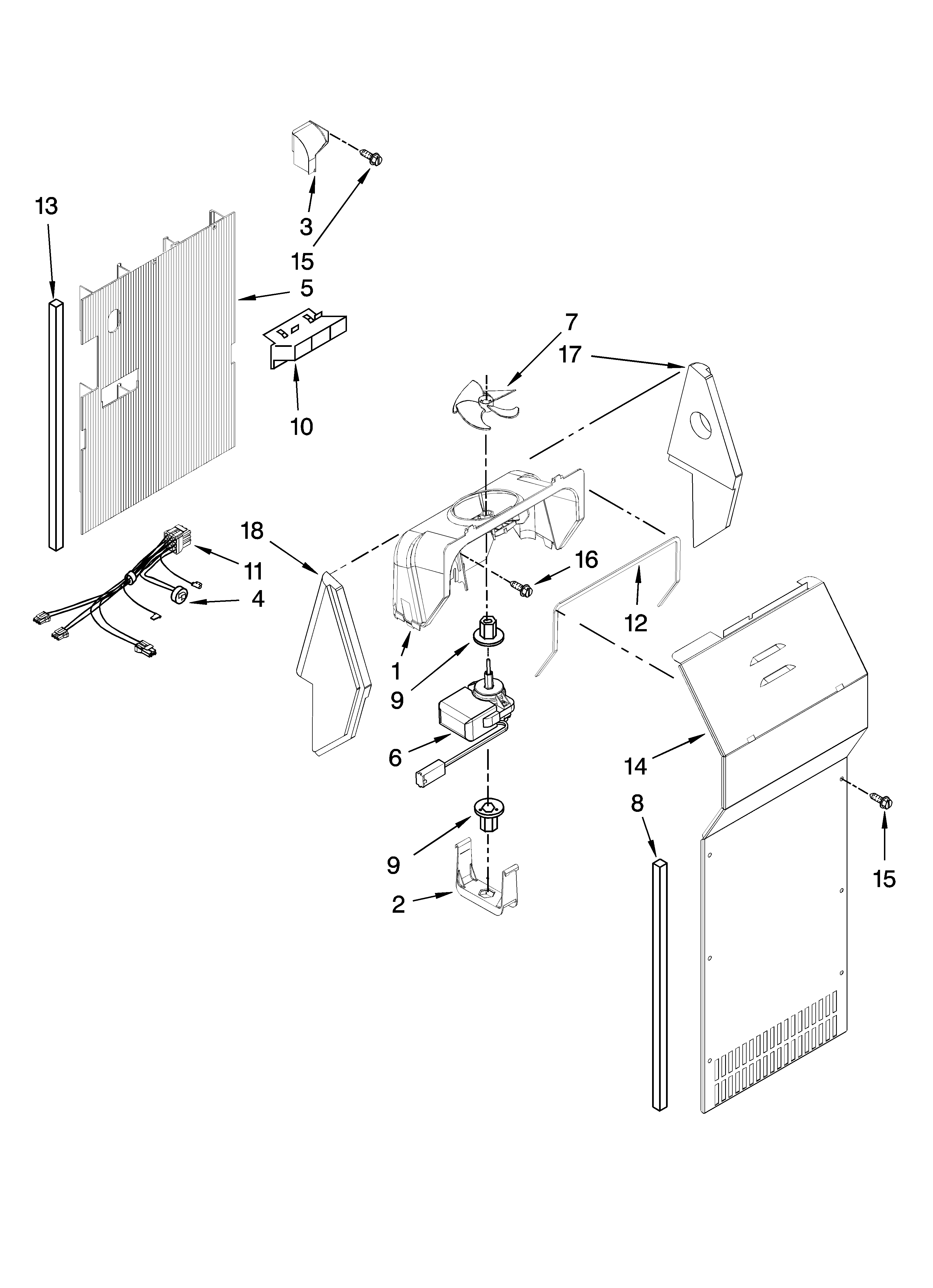 Whirlpool ED5JHEXTB10 air flow parts diagram