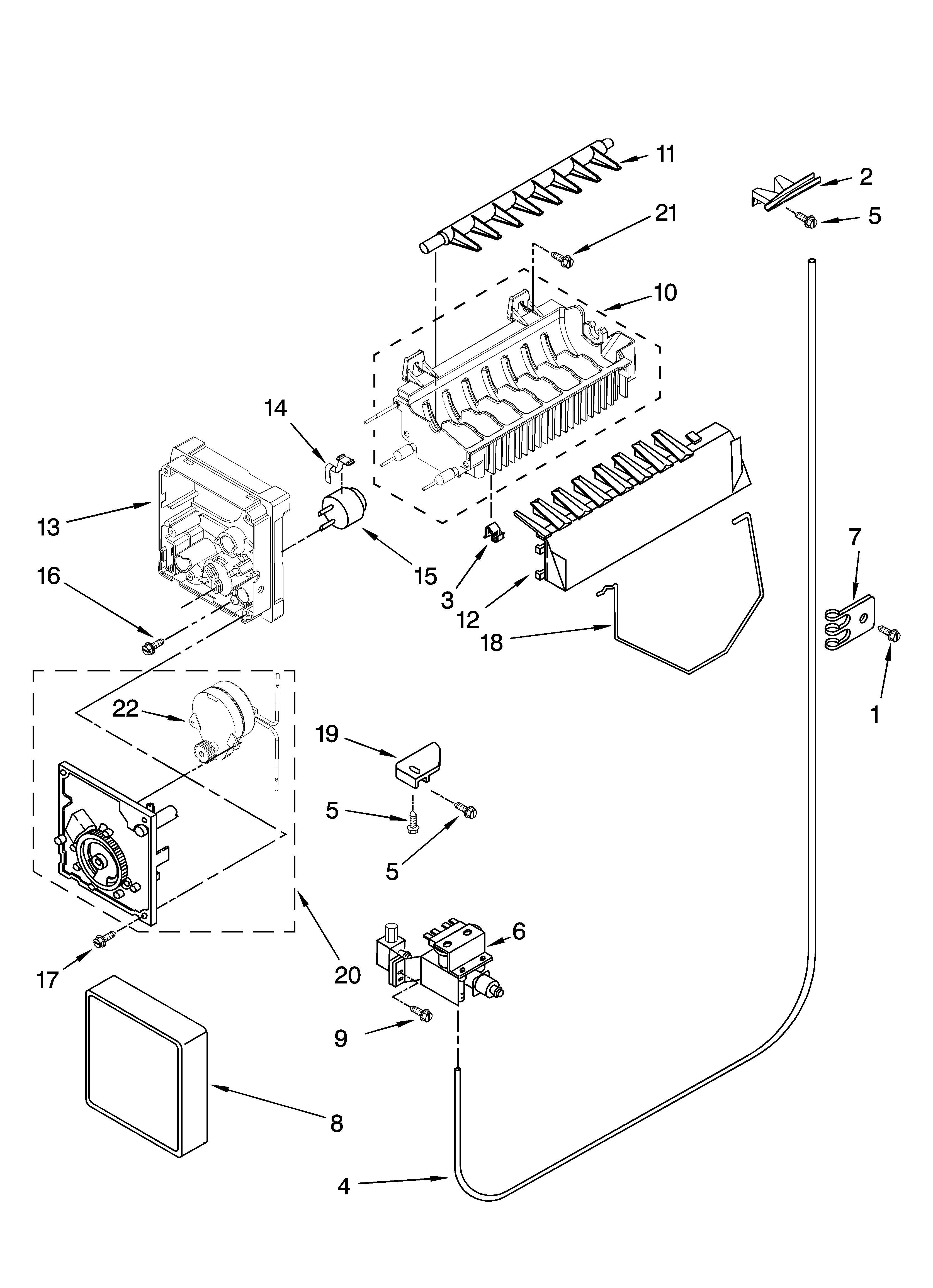 Whirlpool ED5JHEXTB10 icemaker parts, optional parts (not included) diagram