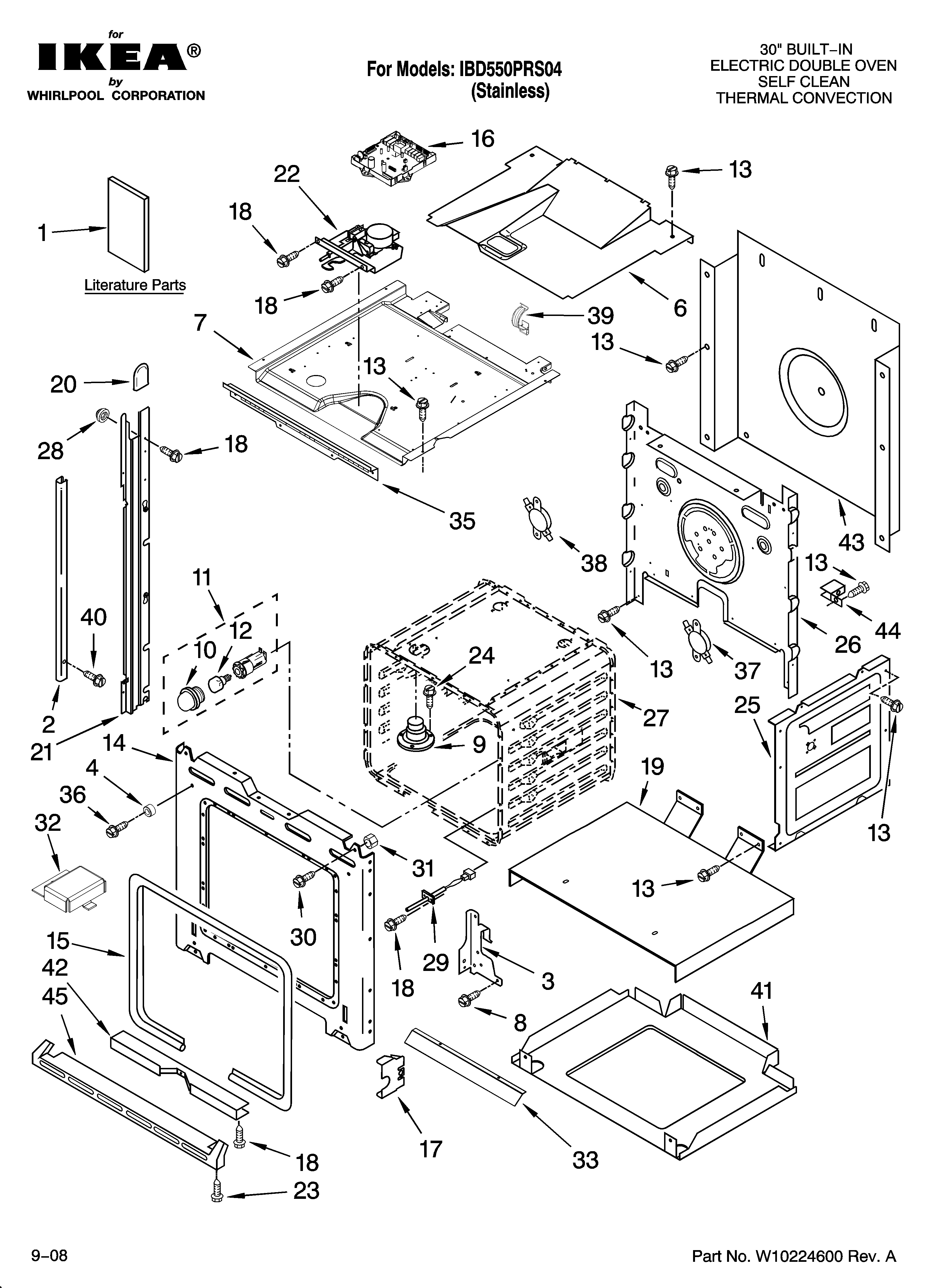 Ikea IBD550PRS04 oven parts diagram