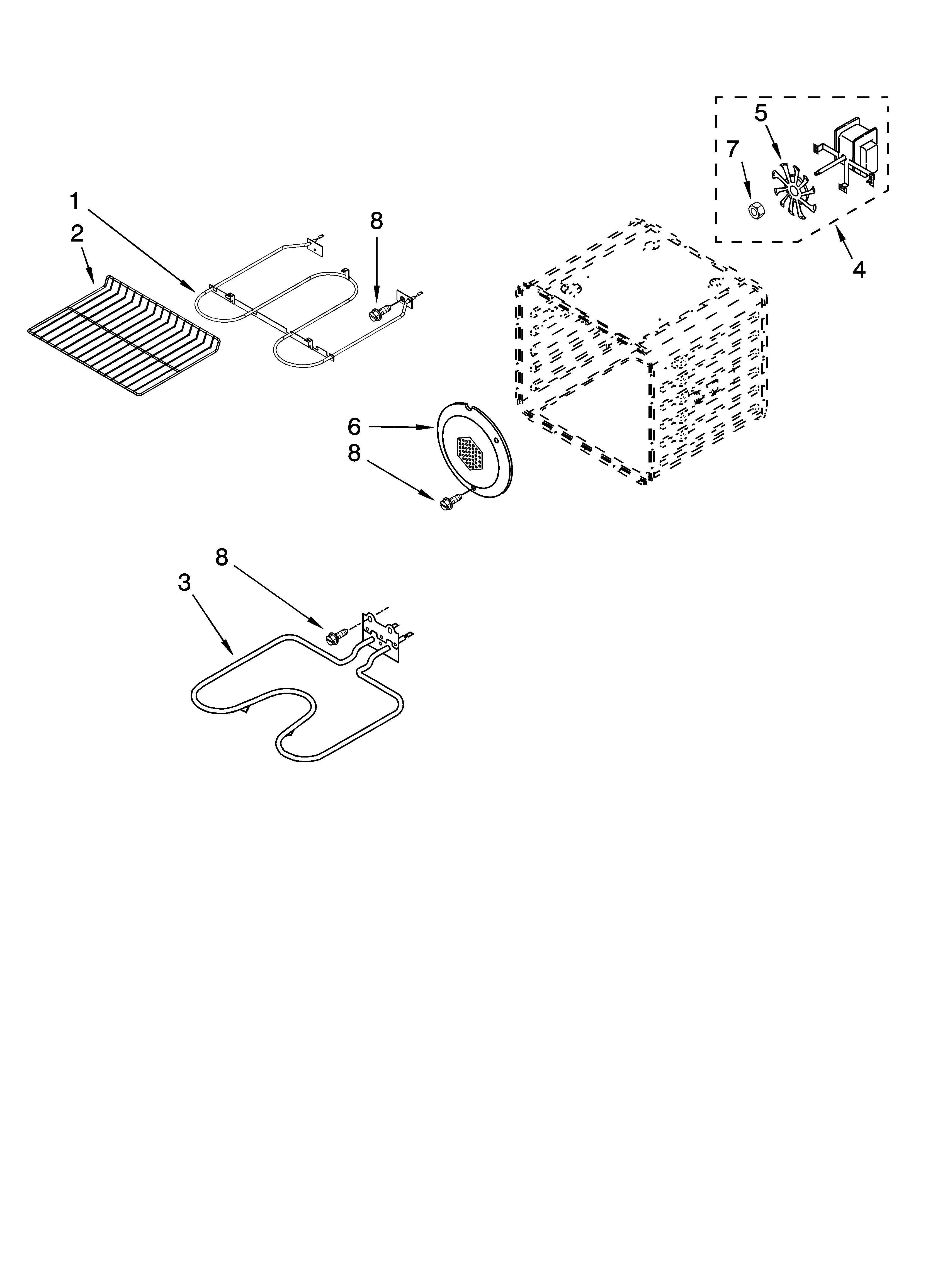 Ikea IBD550PRS04 internal oven parts diagram