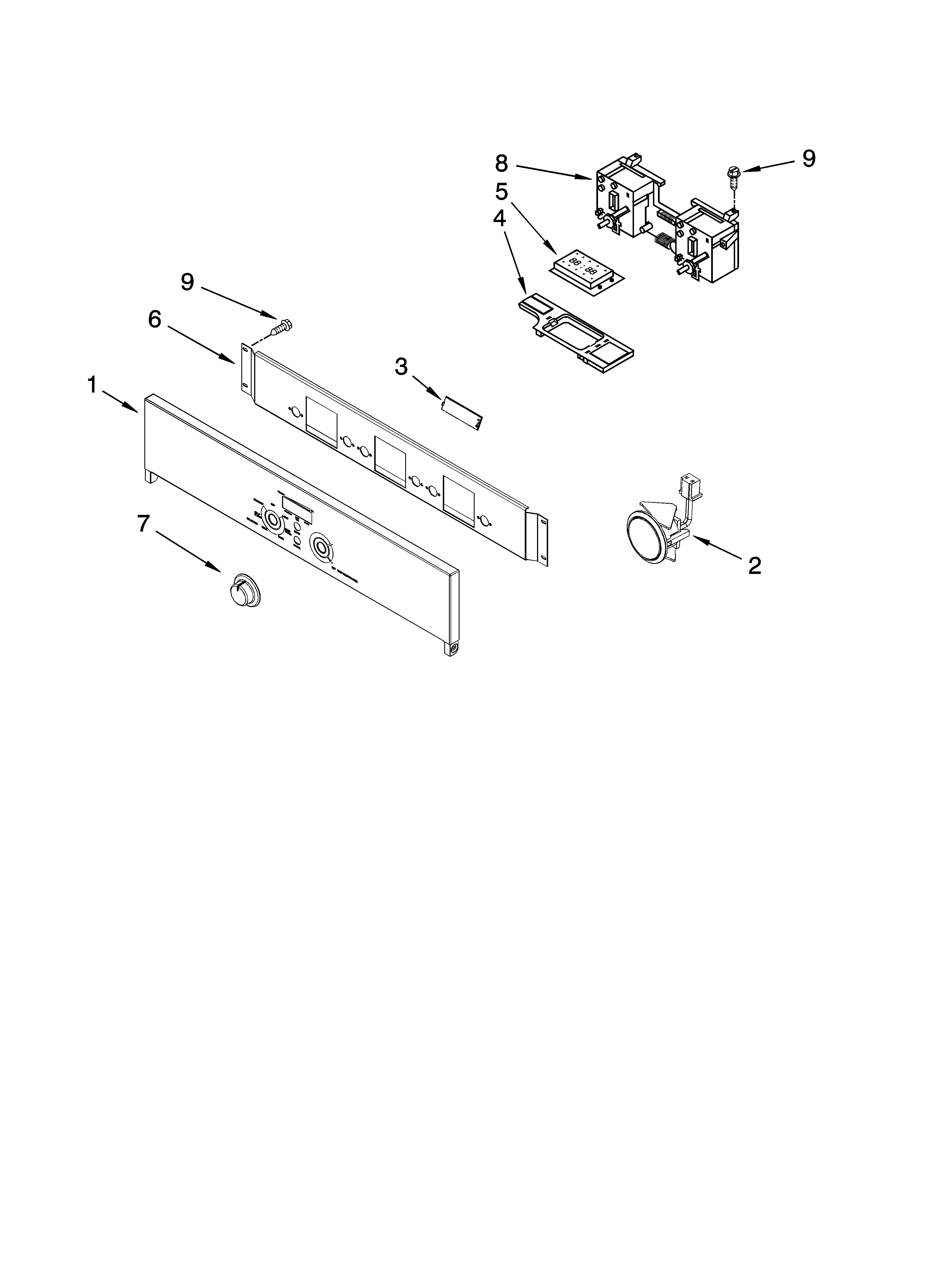 Ikea IBD550PRS04 control panel parts diagram
