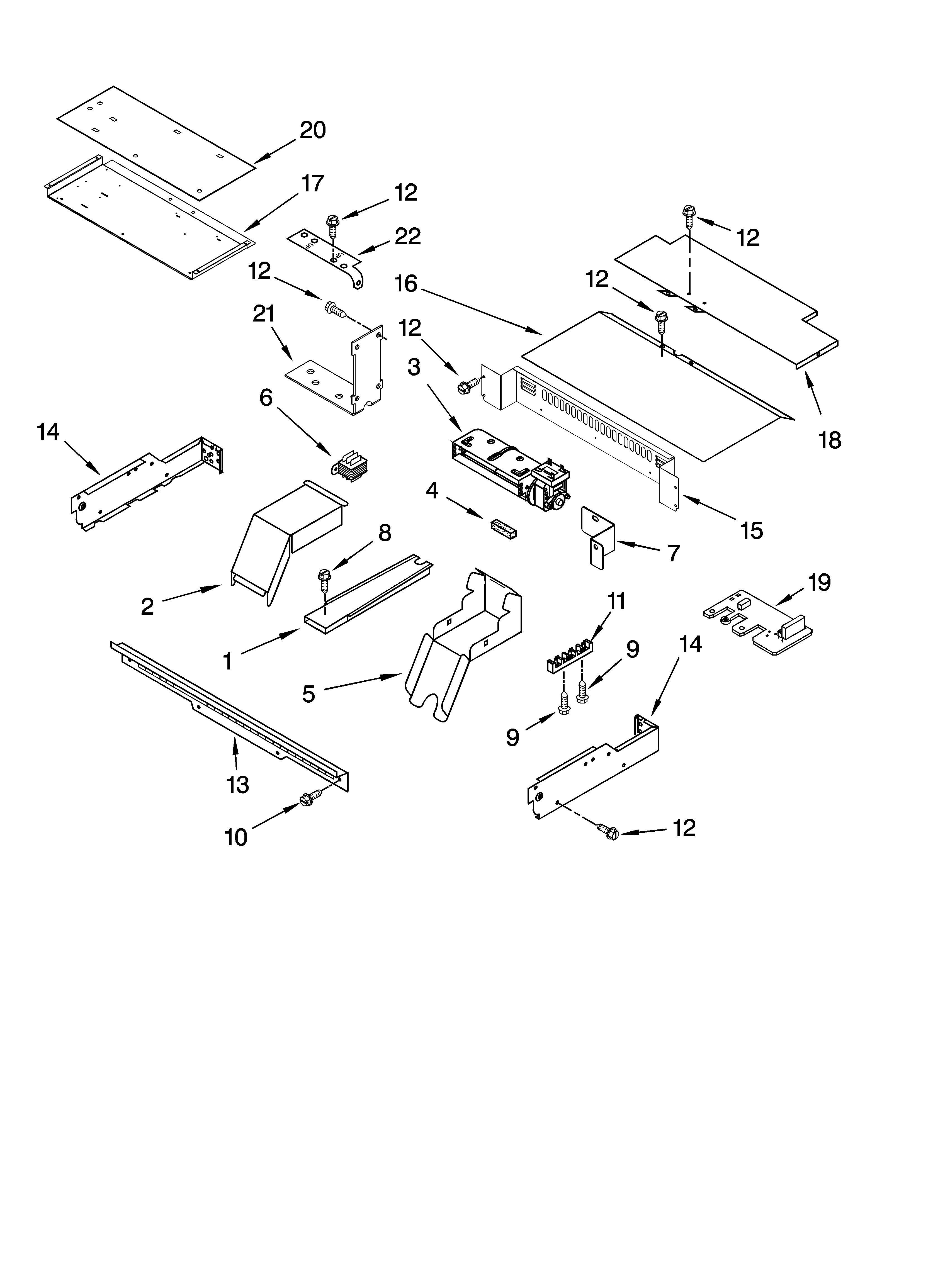 Ikea IBD550PRS04 top venting parts, optional parts diagram