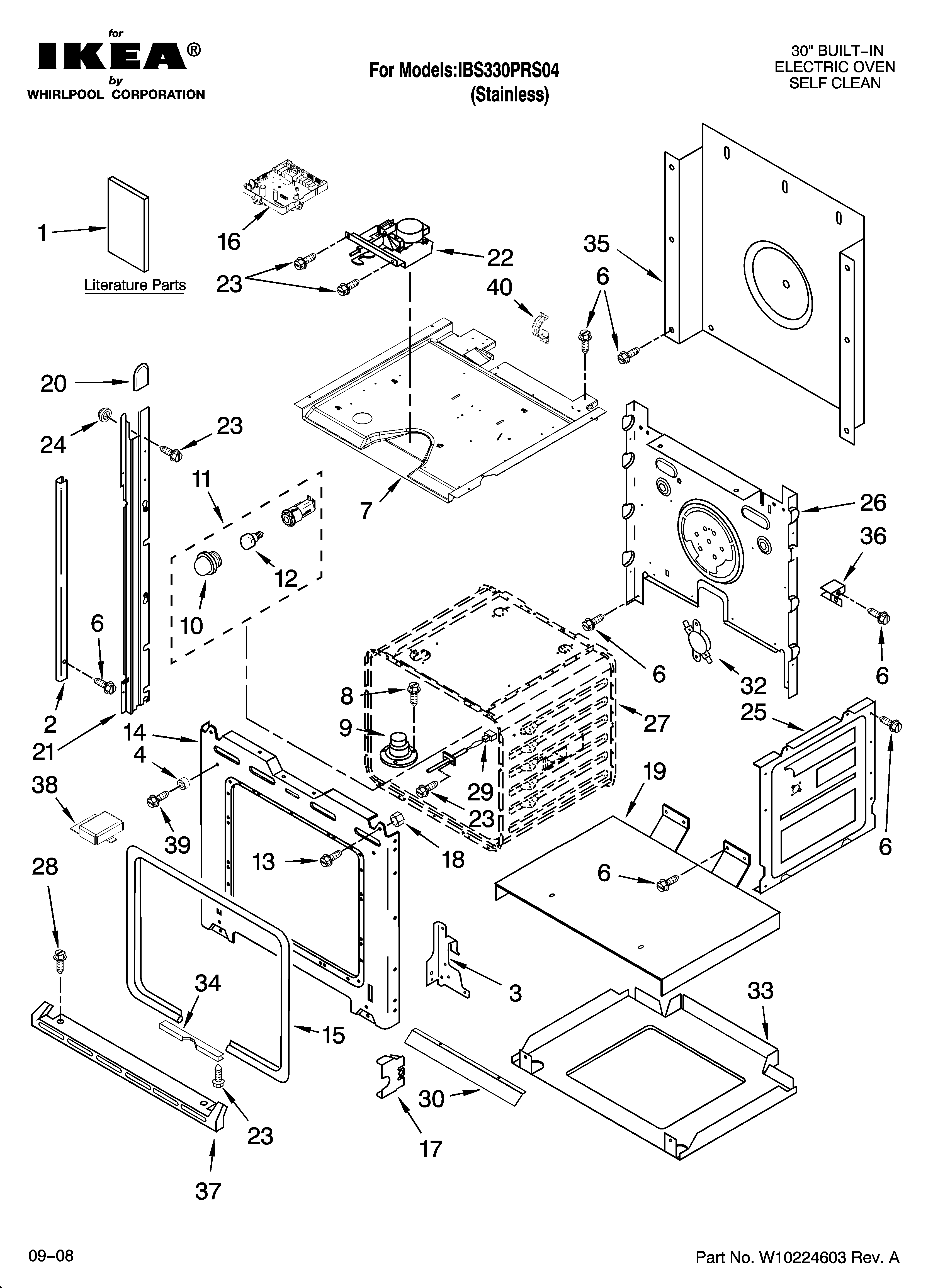 Ikea IBS330PRS04 oven parts diagram