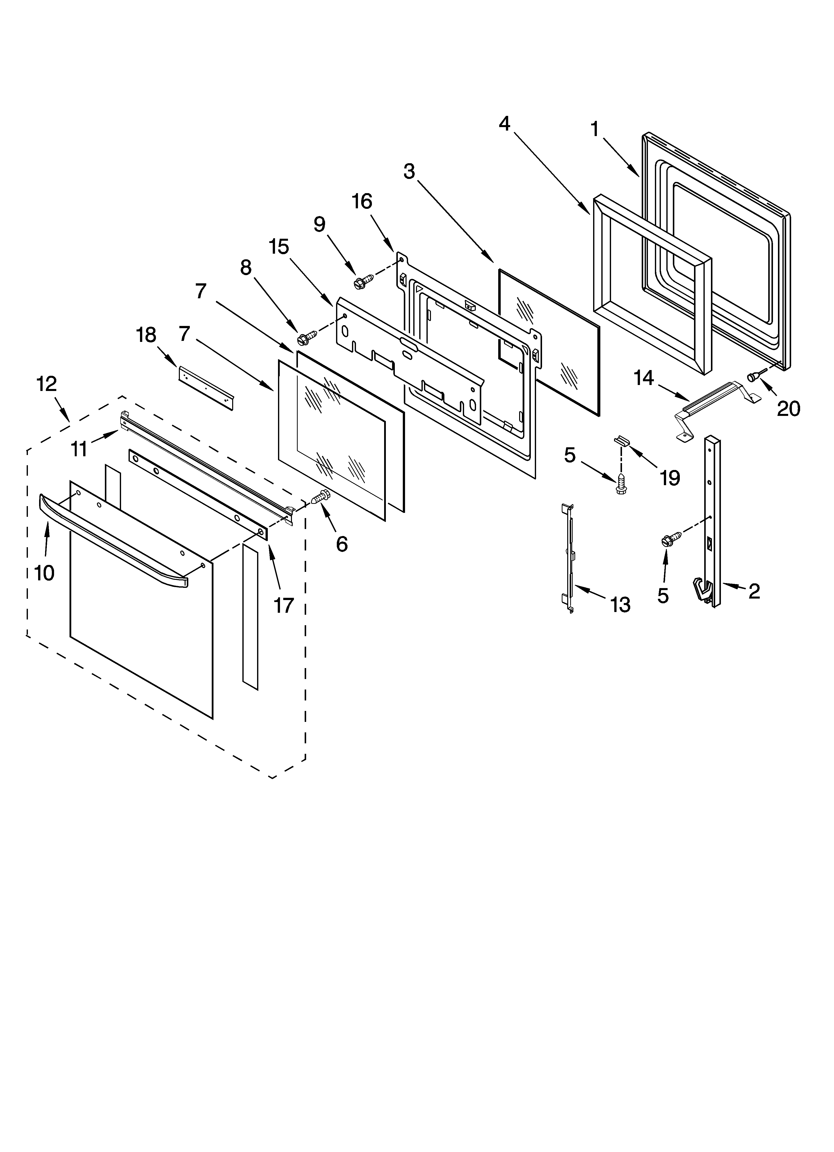 Ikea IBS330PRS04 oven door parts diagram