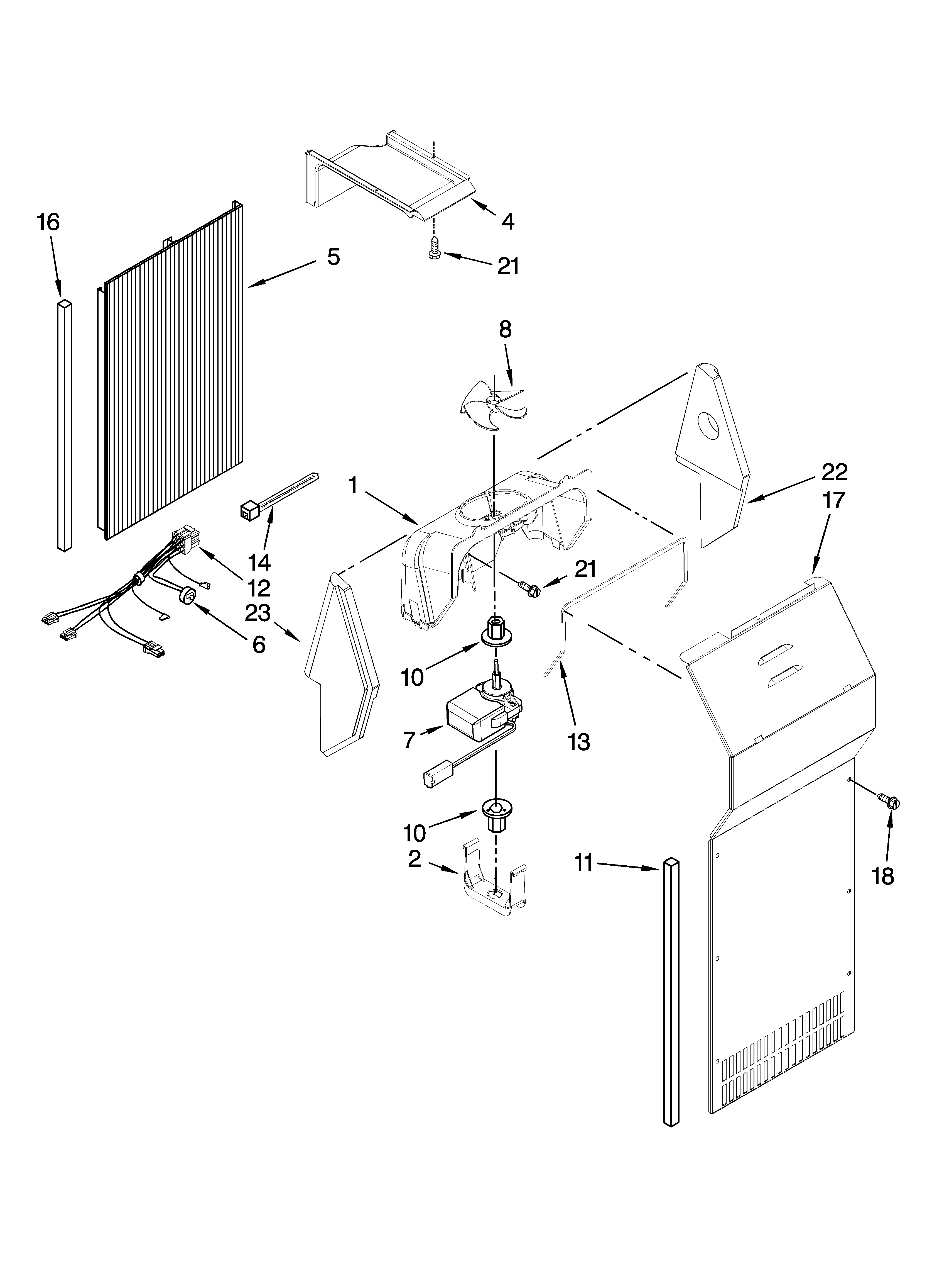KitchenAid KSRX25FTSS00 air flow parts diagram