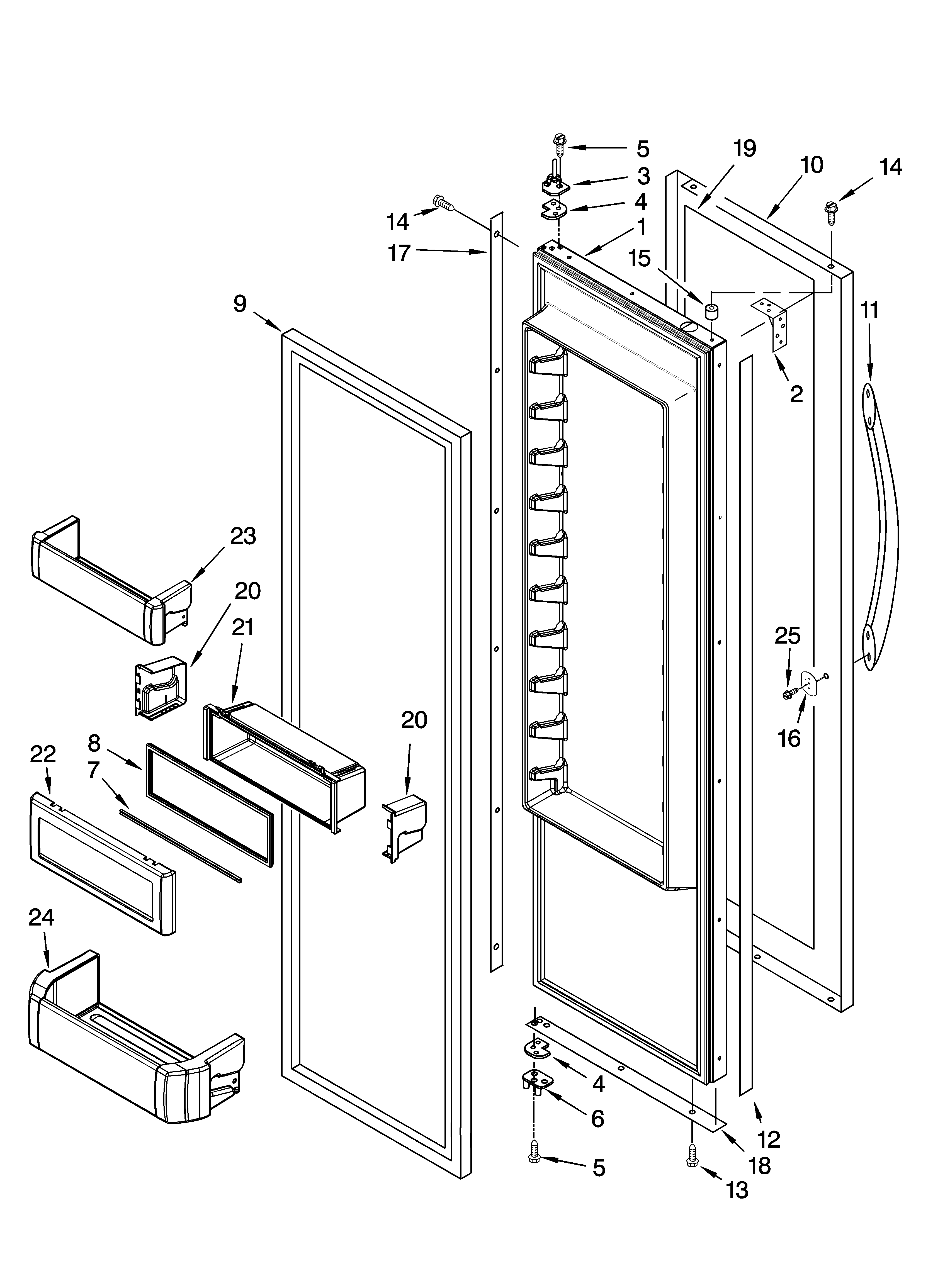KitchenAid KSSC42QTS03 refrigerator door parts diagram