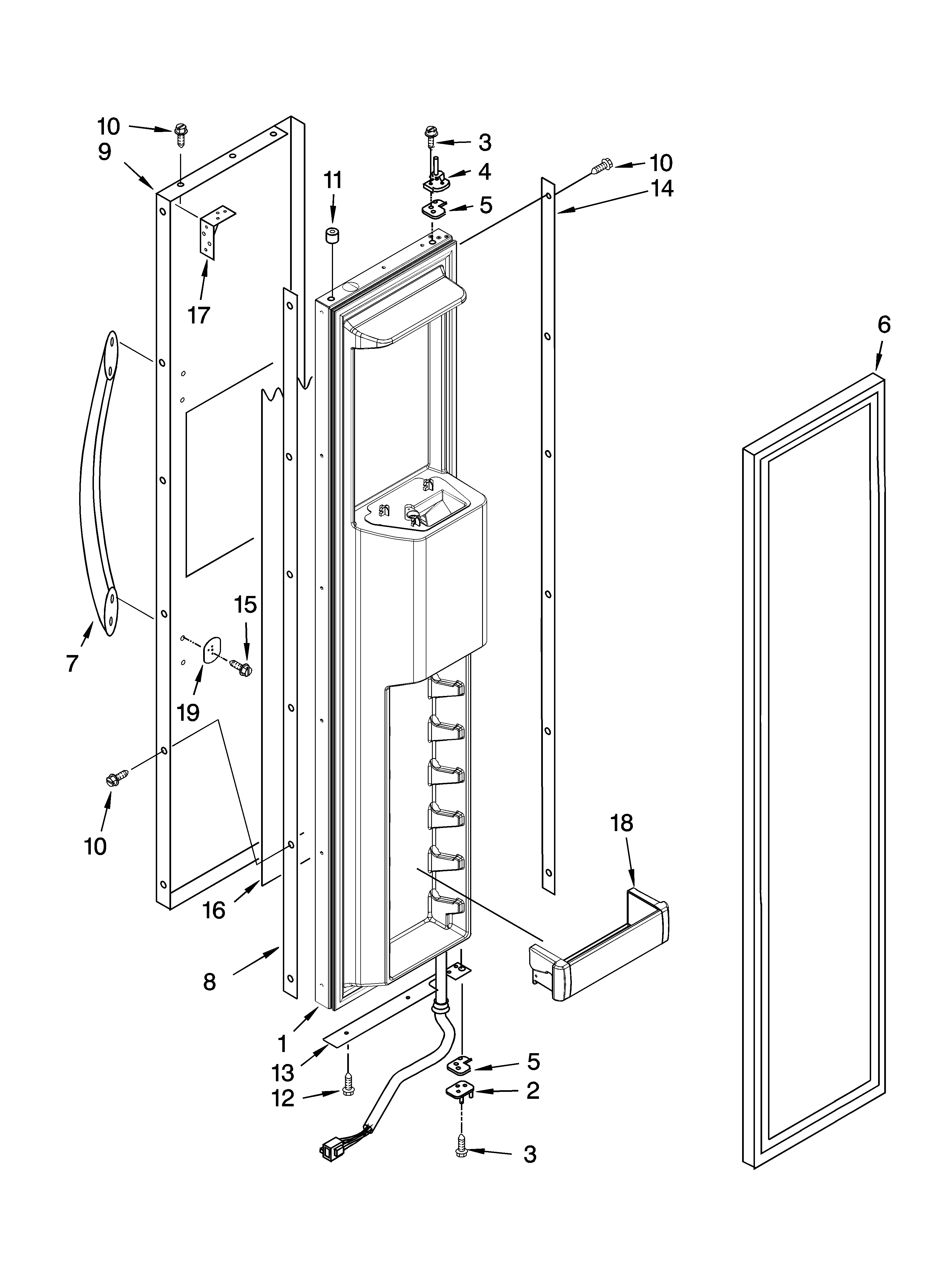 KitchenAid KSSC42QTS03 freezer door parts diagram
