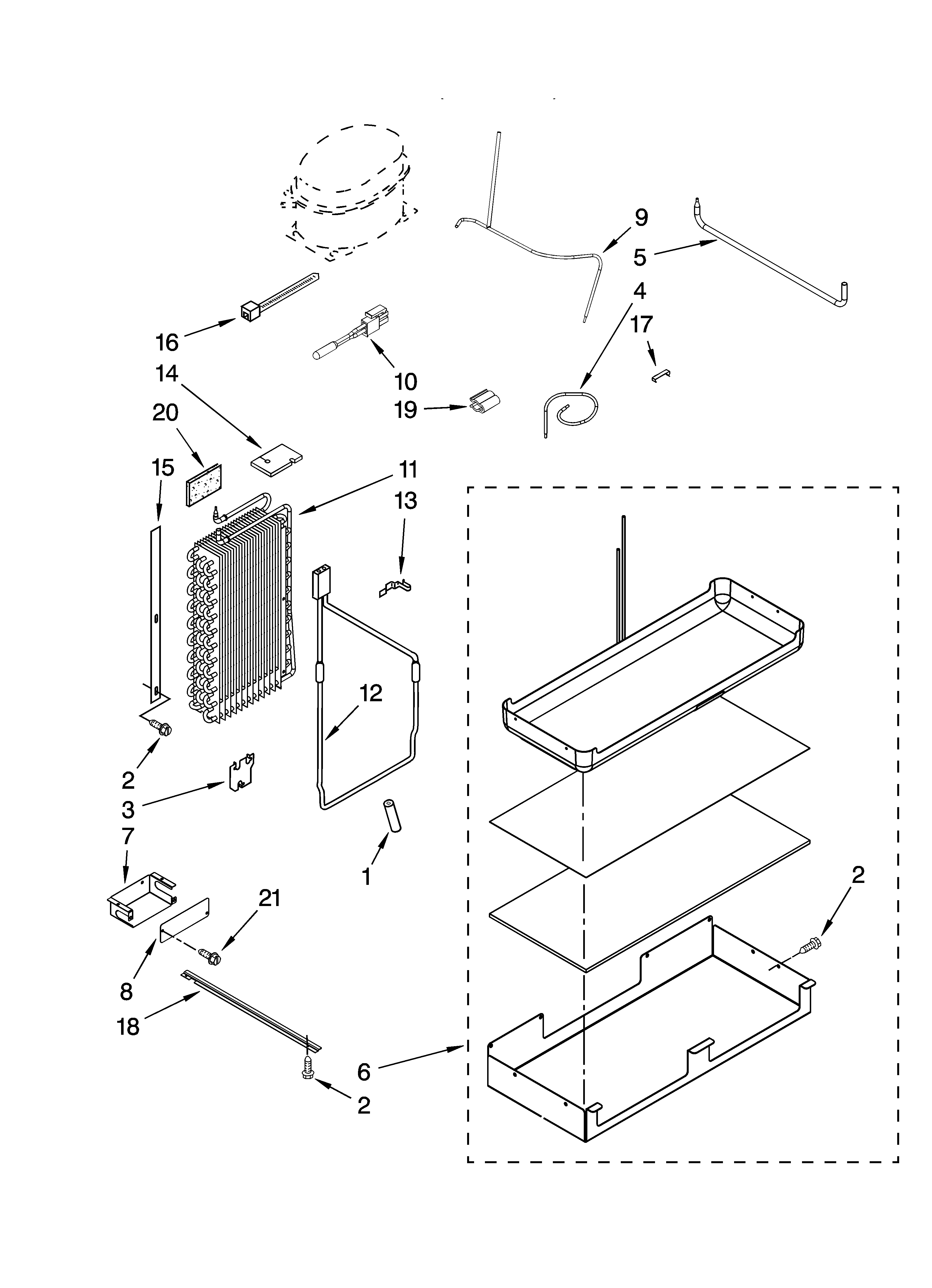 KitchenAid KSSC42QTS03 lower unit and tube parts diagram
