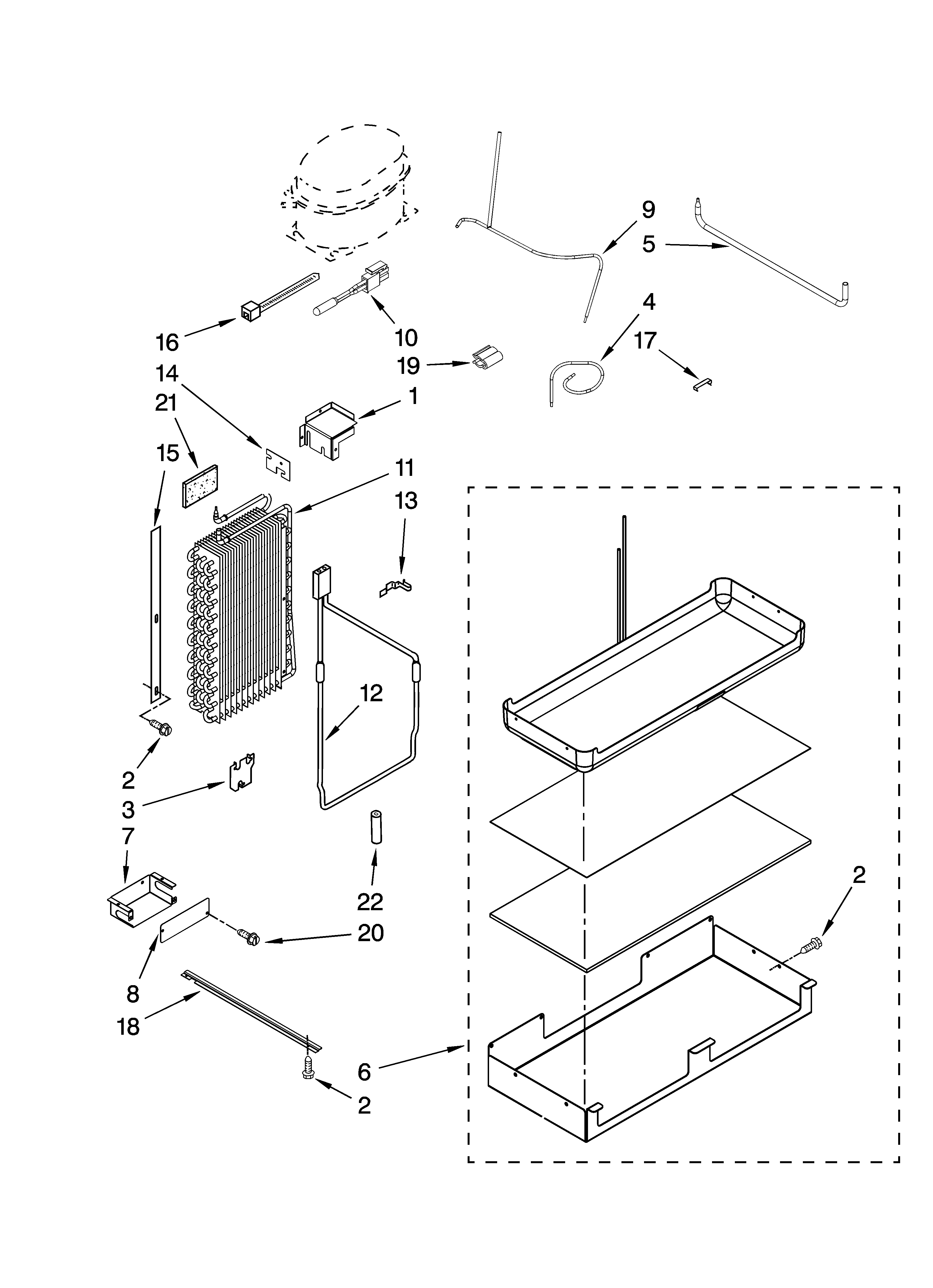 KitchenAid KSSO42QTX03 lower unit and tube parts diagram